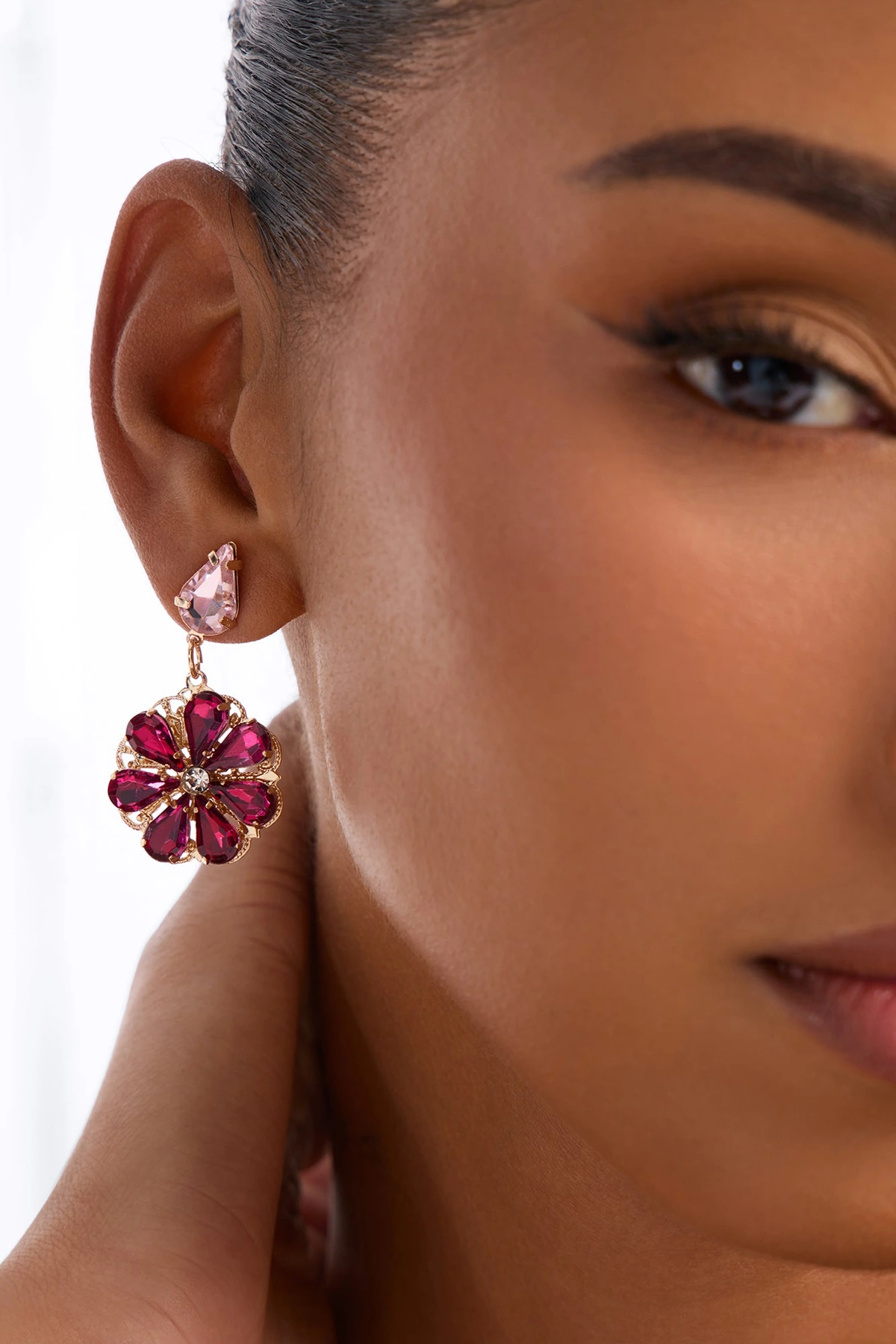 Rosewater Petals Drop Earrings - Pink — Rosa