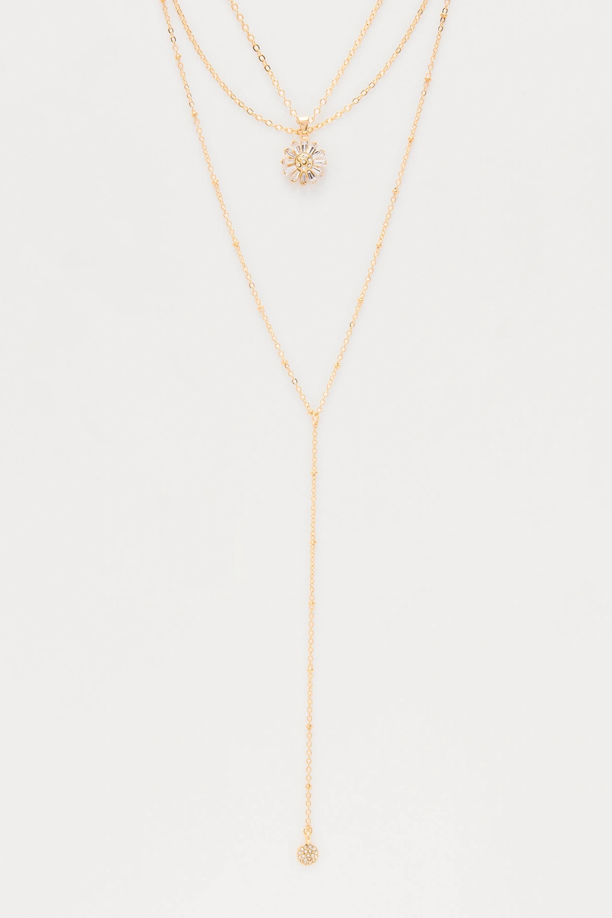 Beth Layered Lariat Necklace - Gold — Dourado