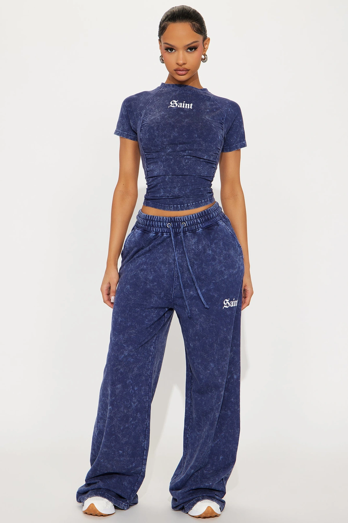 Saint Baby Tee Pant Set - Navy — Azul-marinho