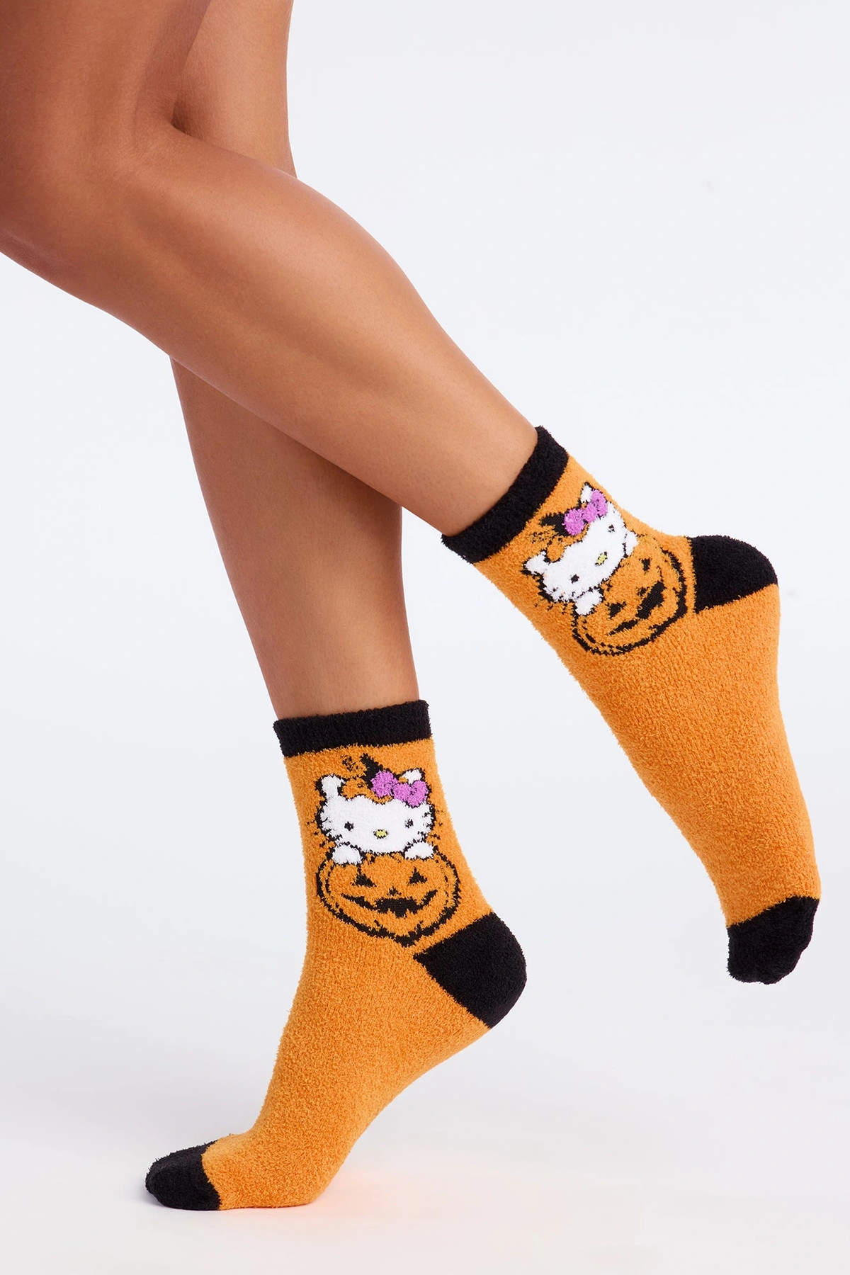 Halloween Hello Kitty 2 Pack Fuzzy Socks - Orange/combo — Laranja/combinação