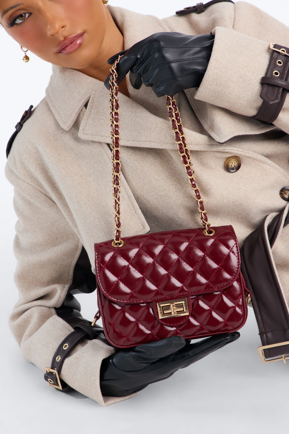 Born A Lover Crossbody Handbag - Burgundy — Bordô