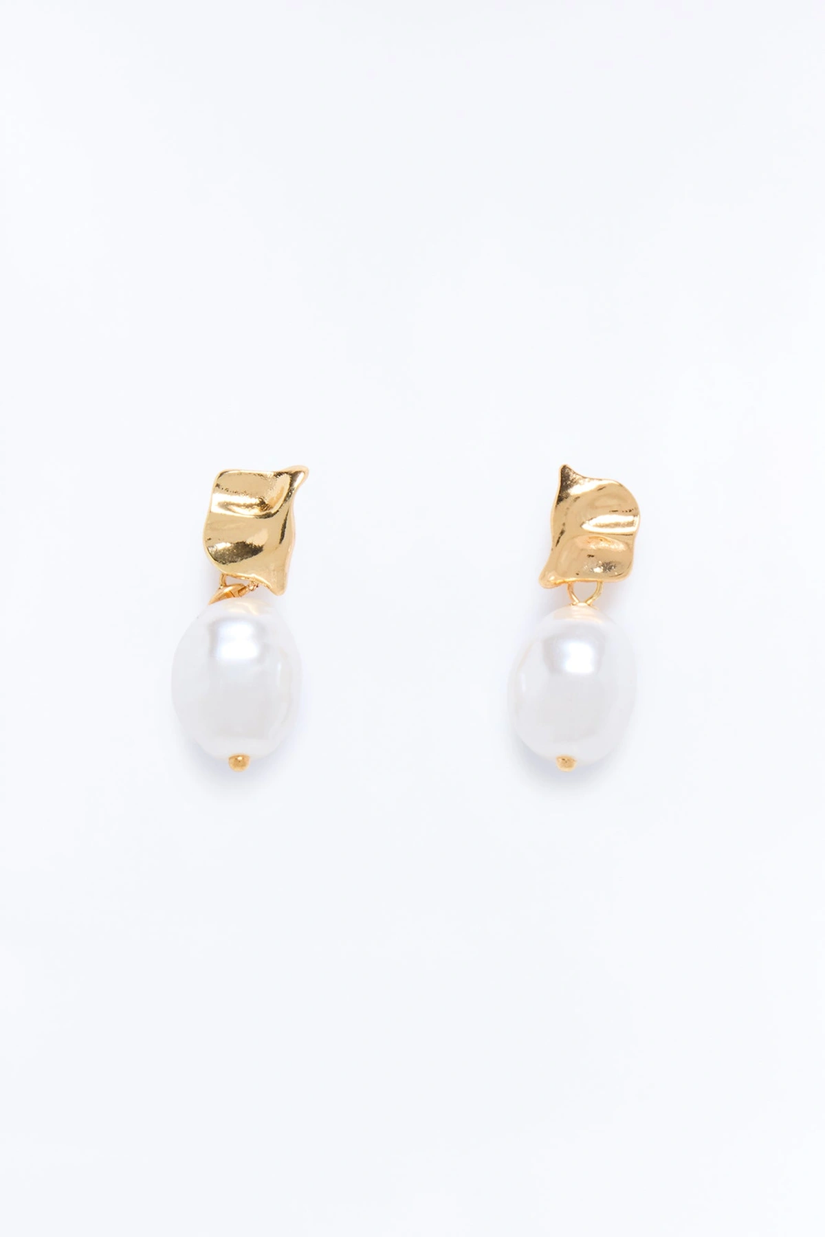 Sunny Pearl Drop Earrings - Gold — Dourado