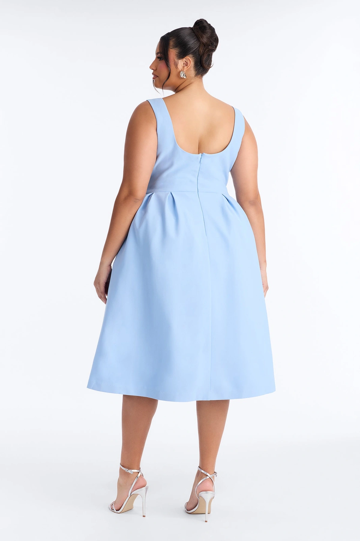 Anika Pleated Midi Dress - Blue — Azul