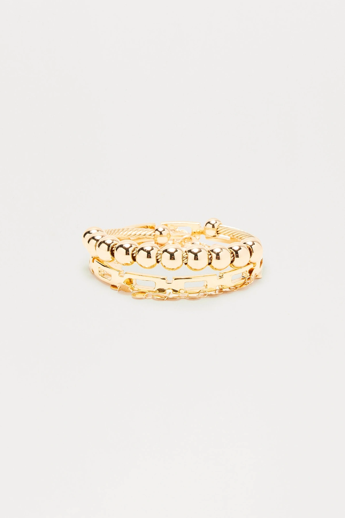 Natalie Piece 3 Piece Multi Bracelet Set - Gold — Dourado