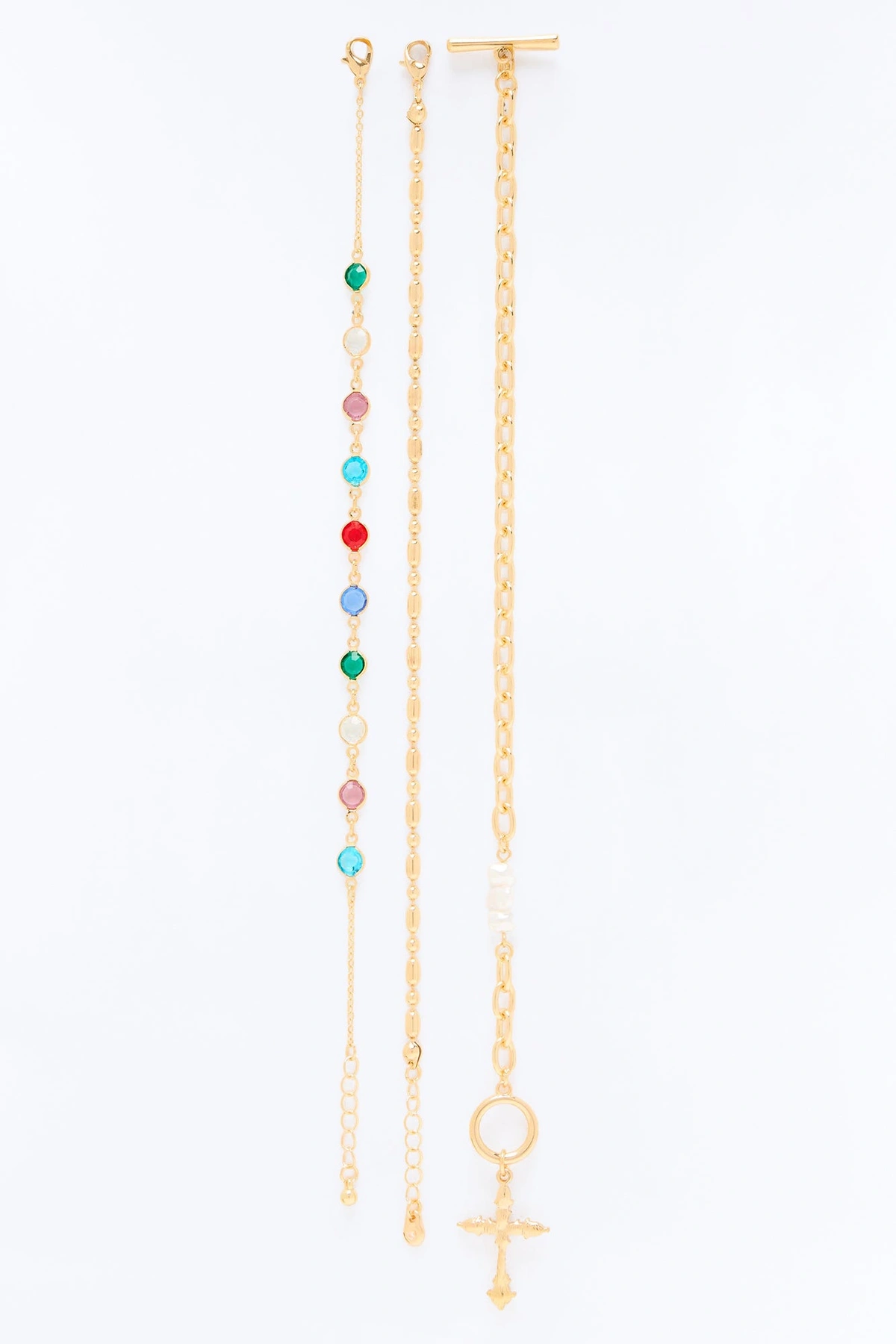 Faith And Love Anklet - Gold/Multi — Dourado/Multicolor