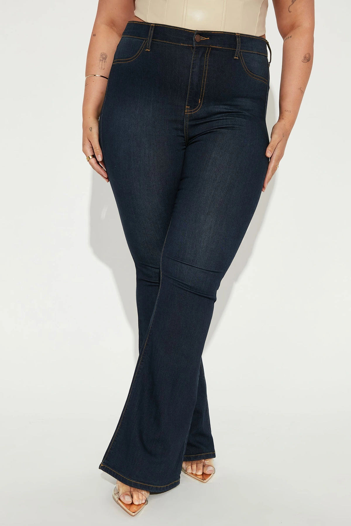 Deep In My Soul Flare Jeans - Dark Denim — escuro Ganga