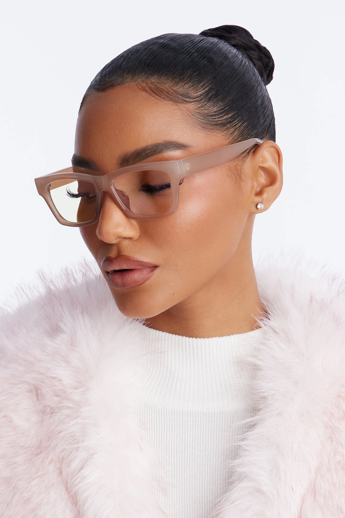 Since Fiction Square Blue Light Glasses - Light Taupe — claro Bege acinzentado