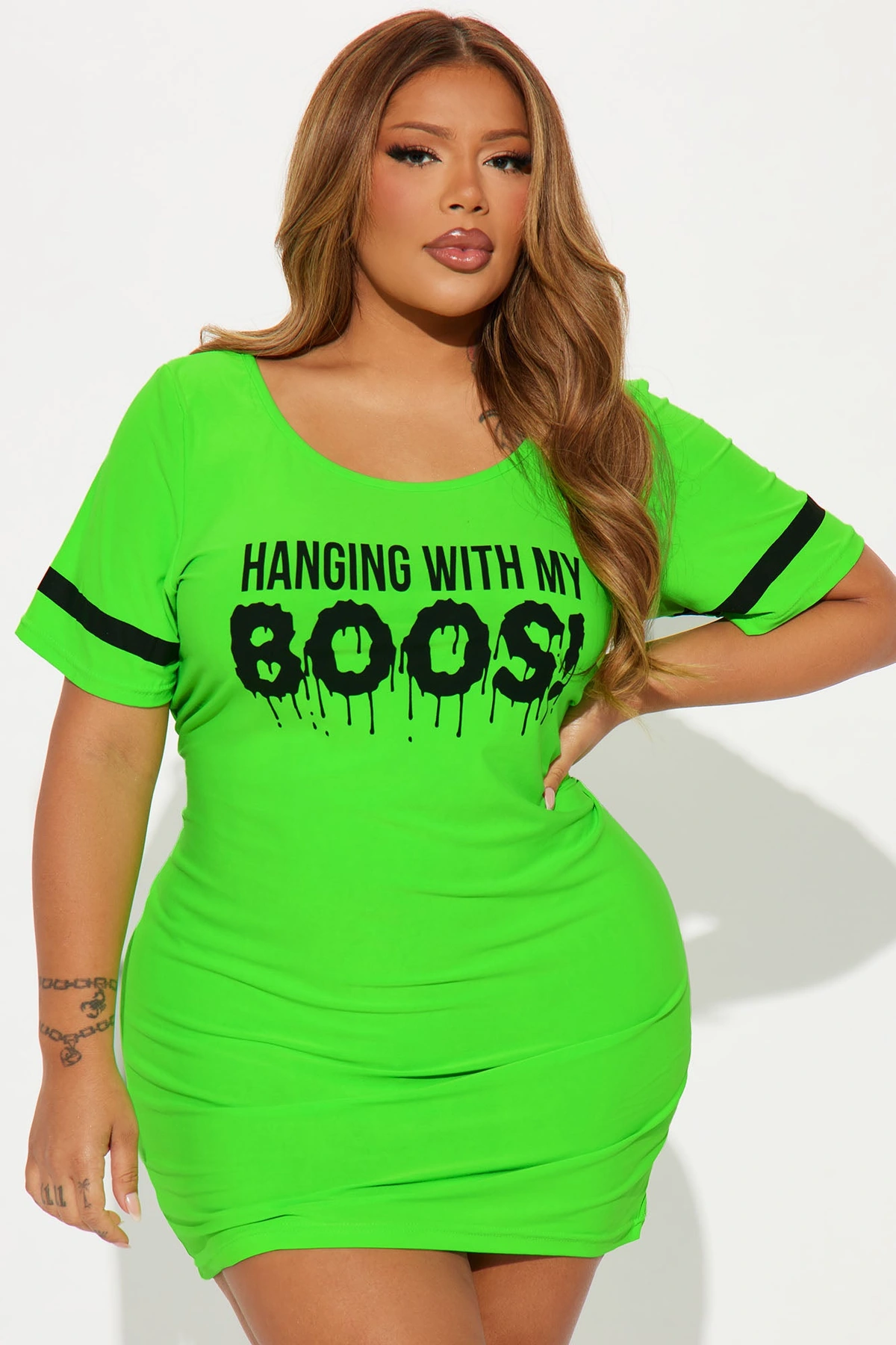 Hanging With My Boos Halloween PJ Sleep Shirt - Neon Green — Neon Verde