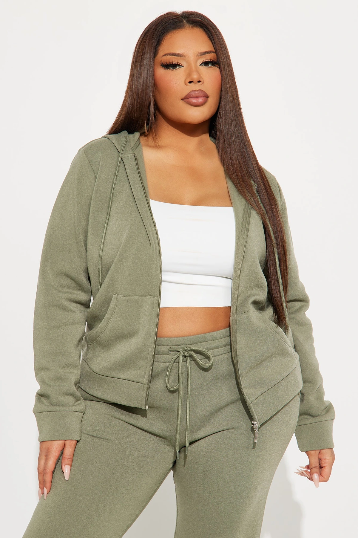 Candace Lounge Set - Olive — Verde-azeitona