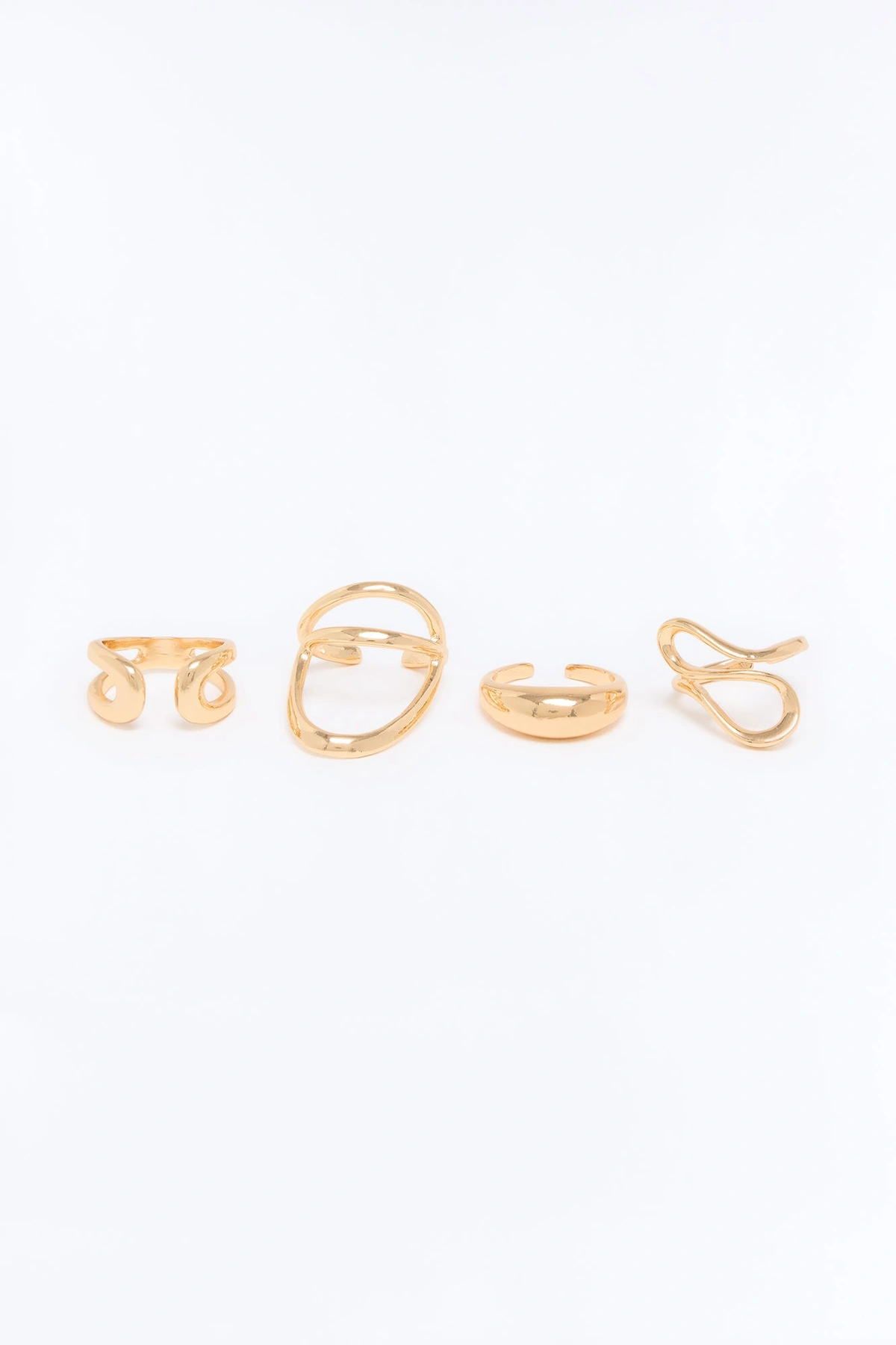Just Like That 4 Piece Ring Set - Gold — Dourado