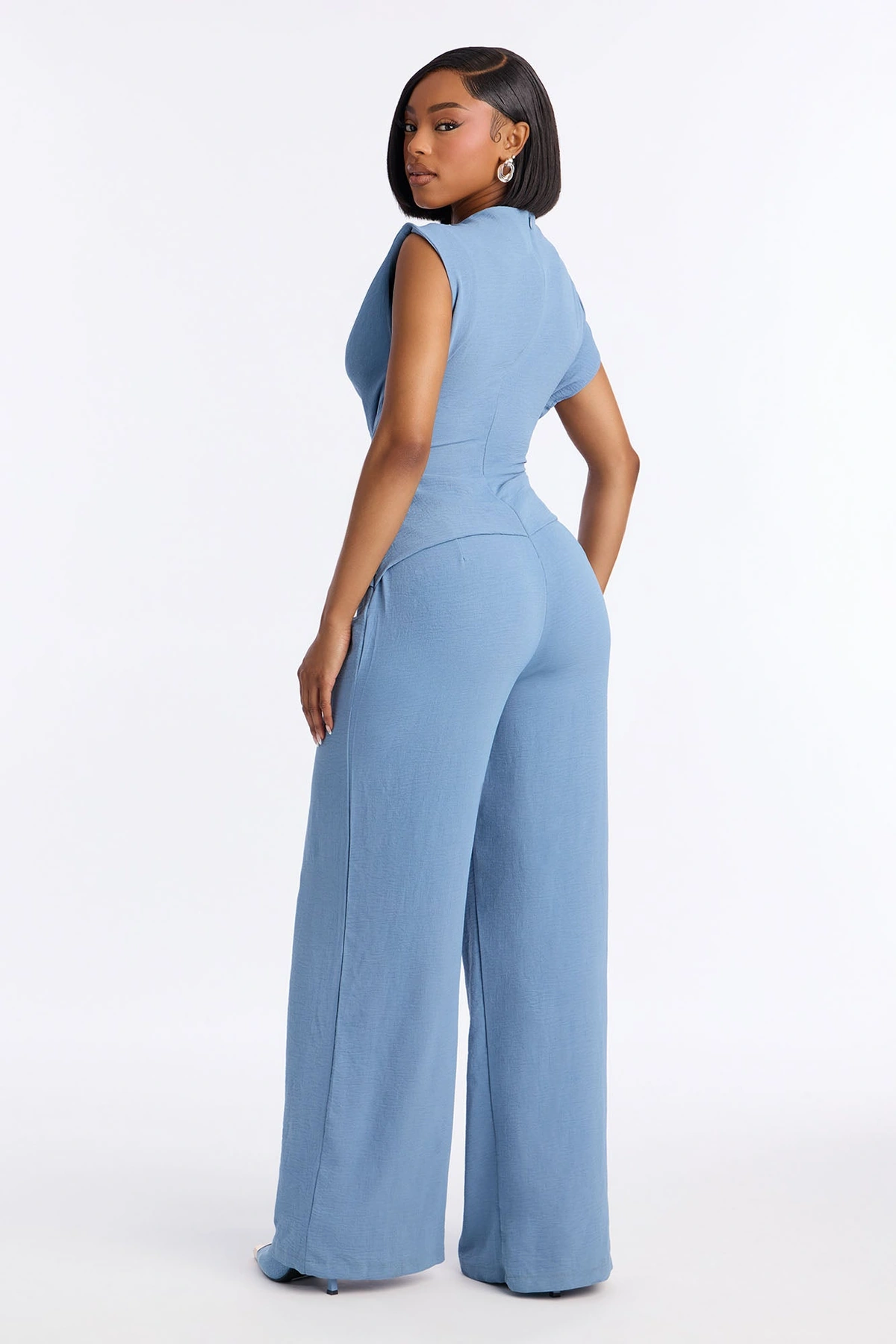 Best Influence High Neck Jumpsuit - Slate Blue — Slate Azul