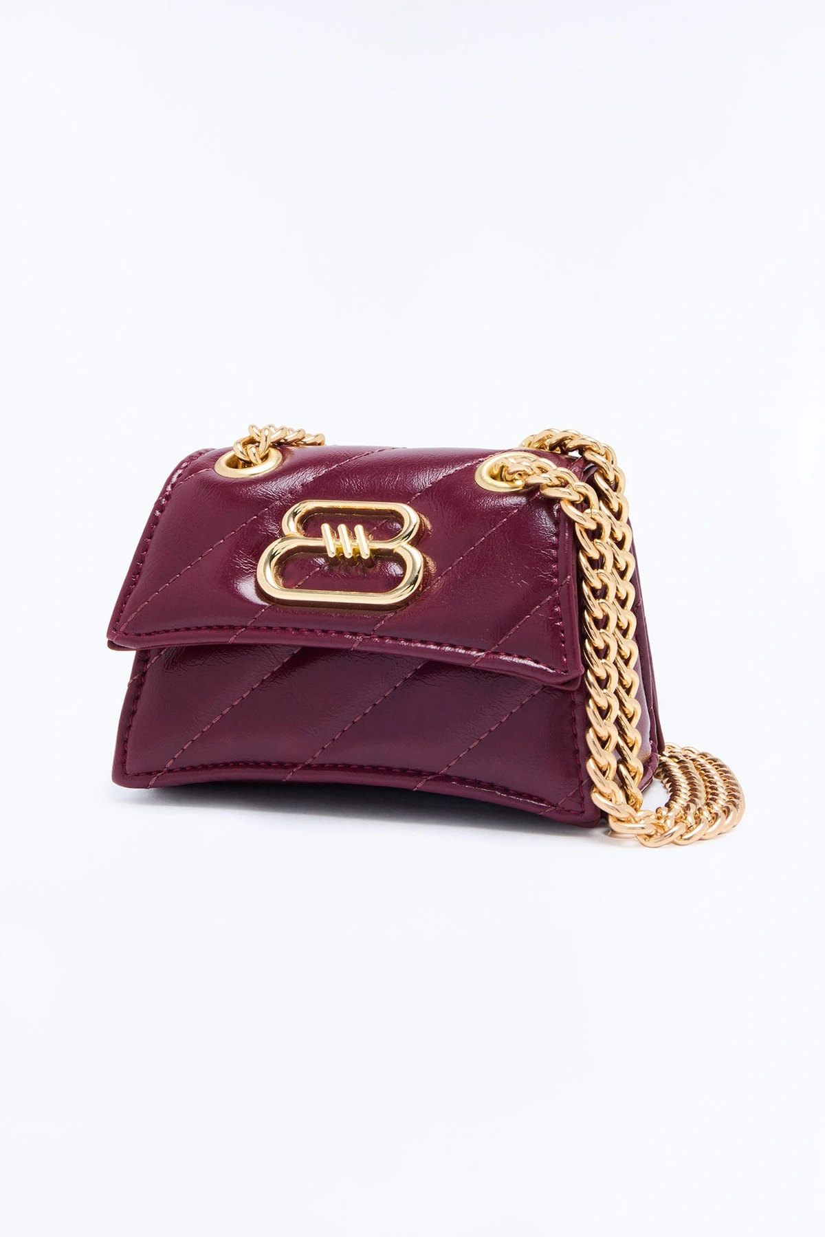 Go Crazy For It Quilted Faux Leather Handbag - Burgundy — Bordô
