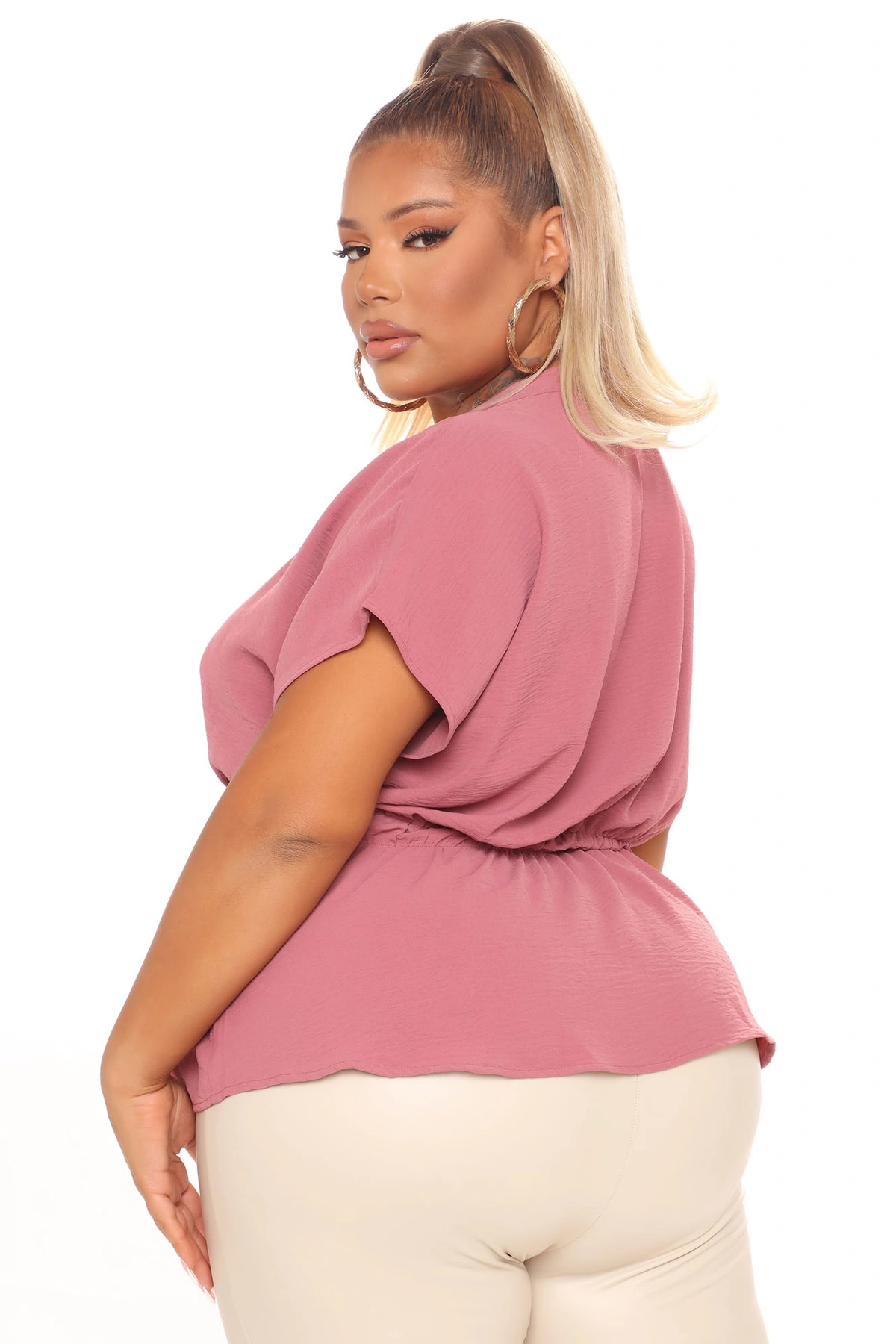 Waist No Time Blouse - Rose — Rose