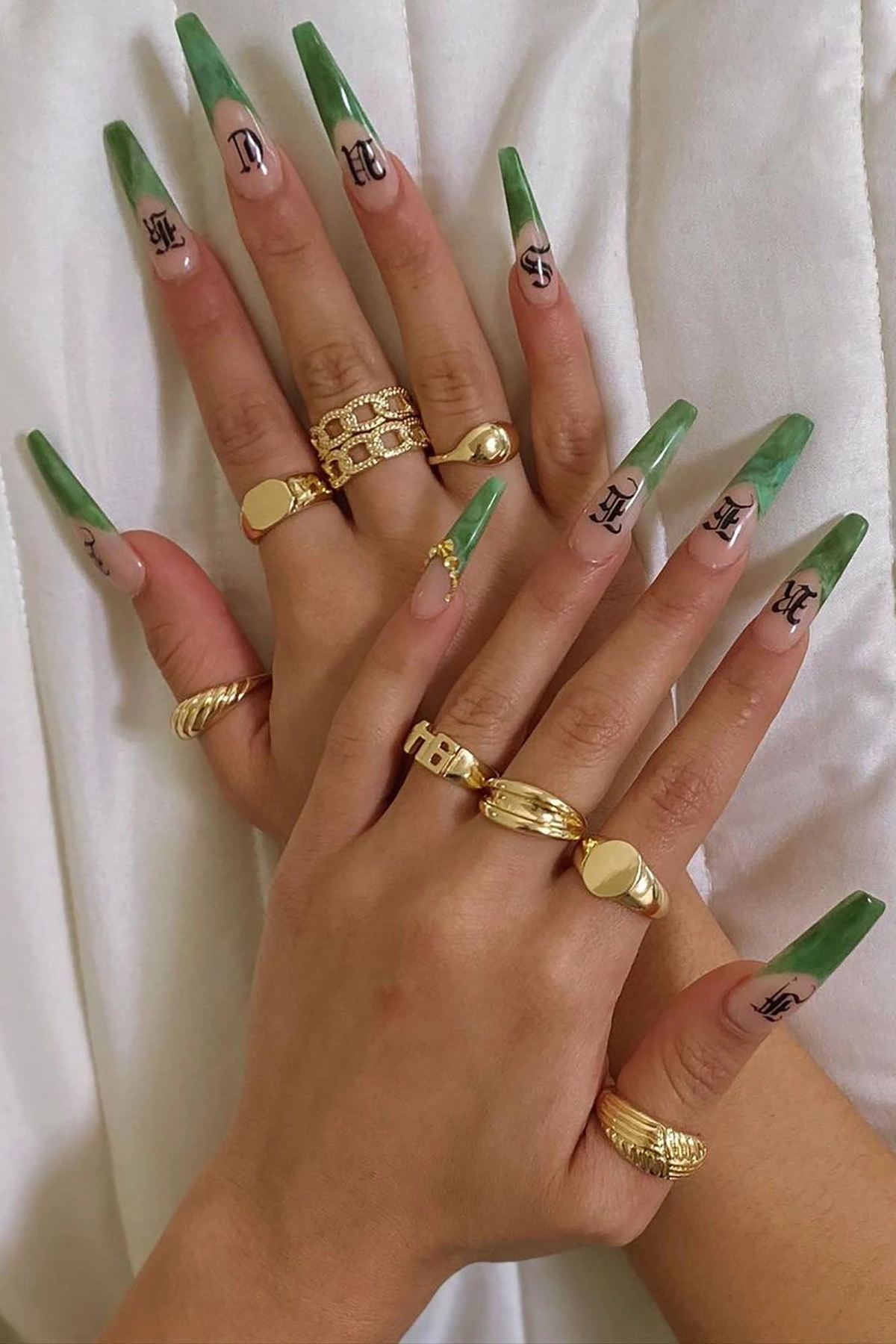 Croissant Multi Ring Set - Gold — Dourado