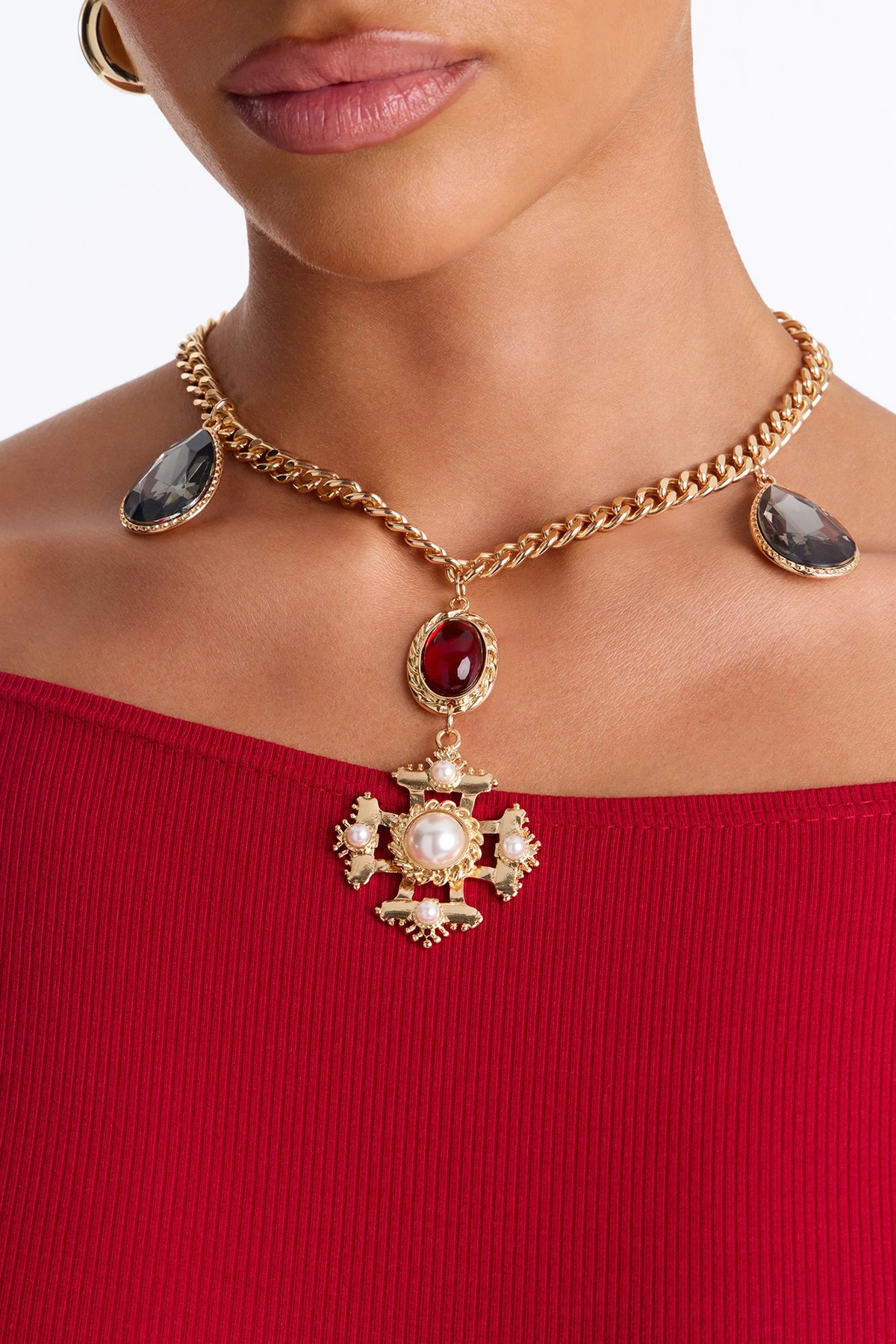 Put My Faith In You Necklace - Gold/combo — Dourado/combinação