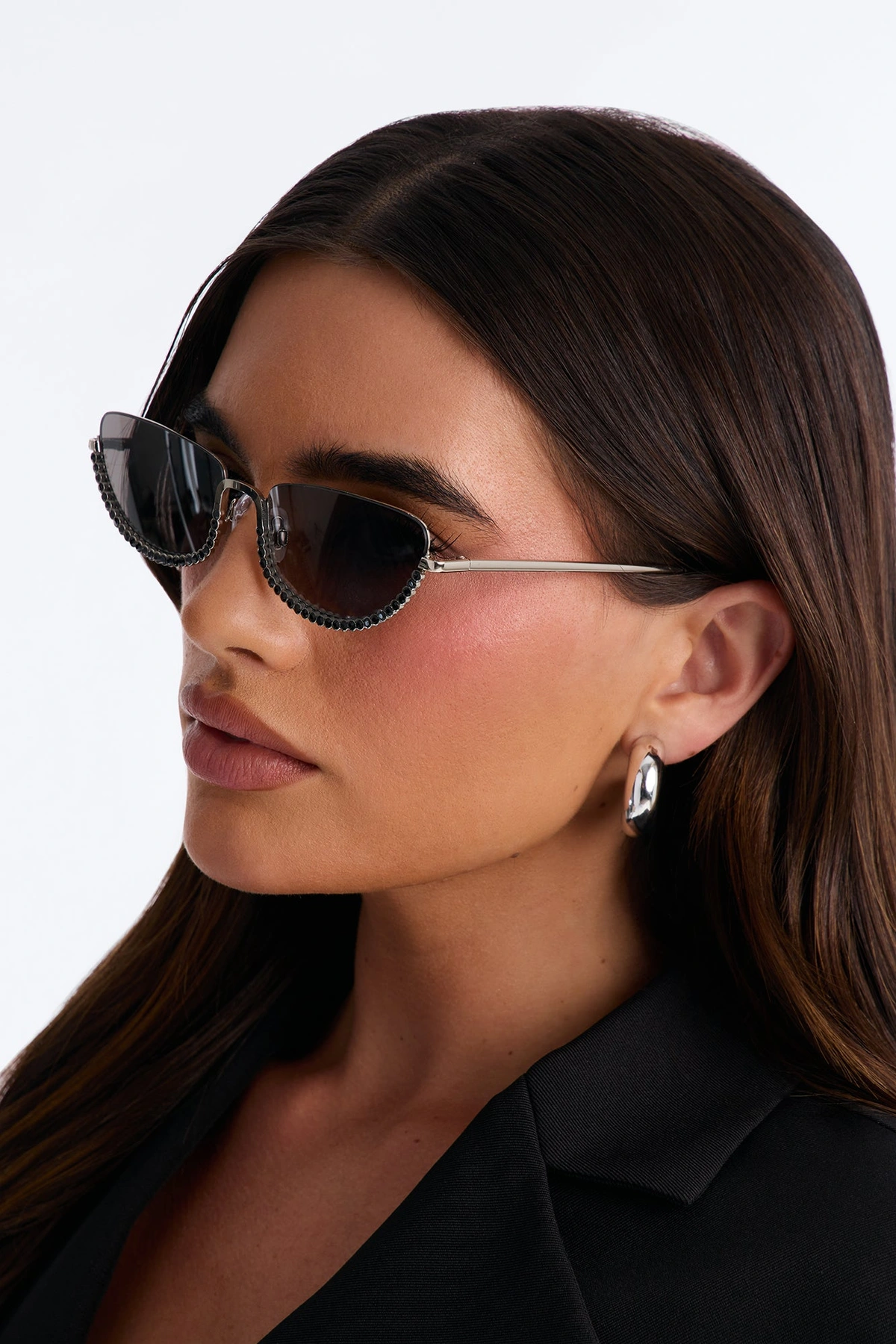 Pop Star Sunglasses - Silver/Black — Prateado/Preto