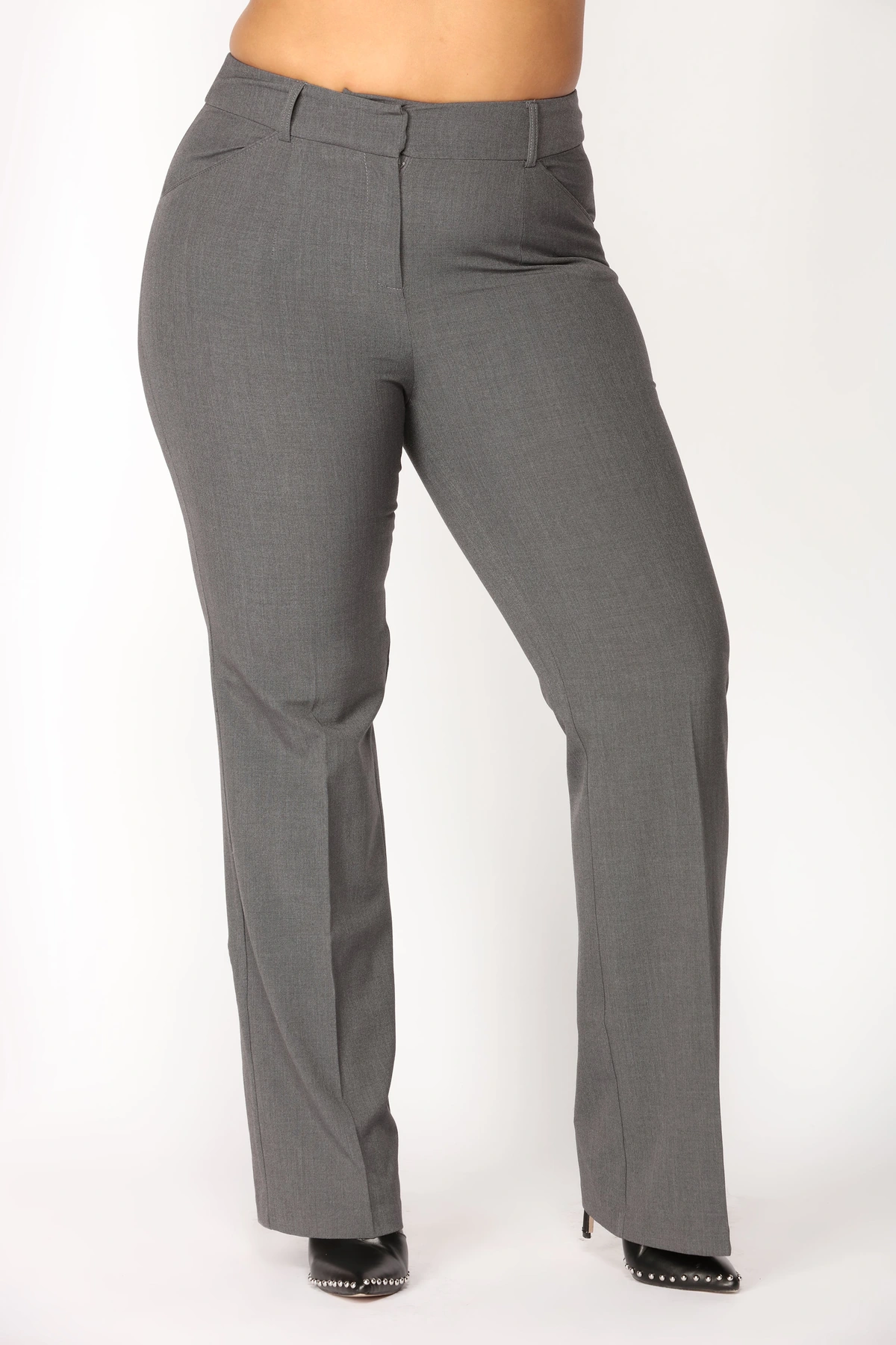 Tasha Dressy High Rise Pants - Charcoal — Cinzento-escuro