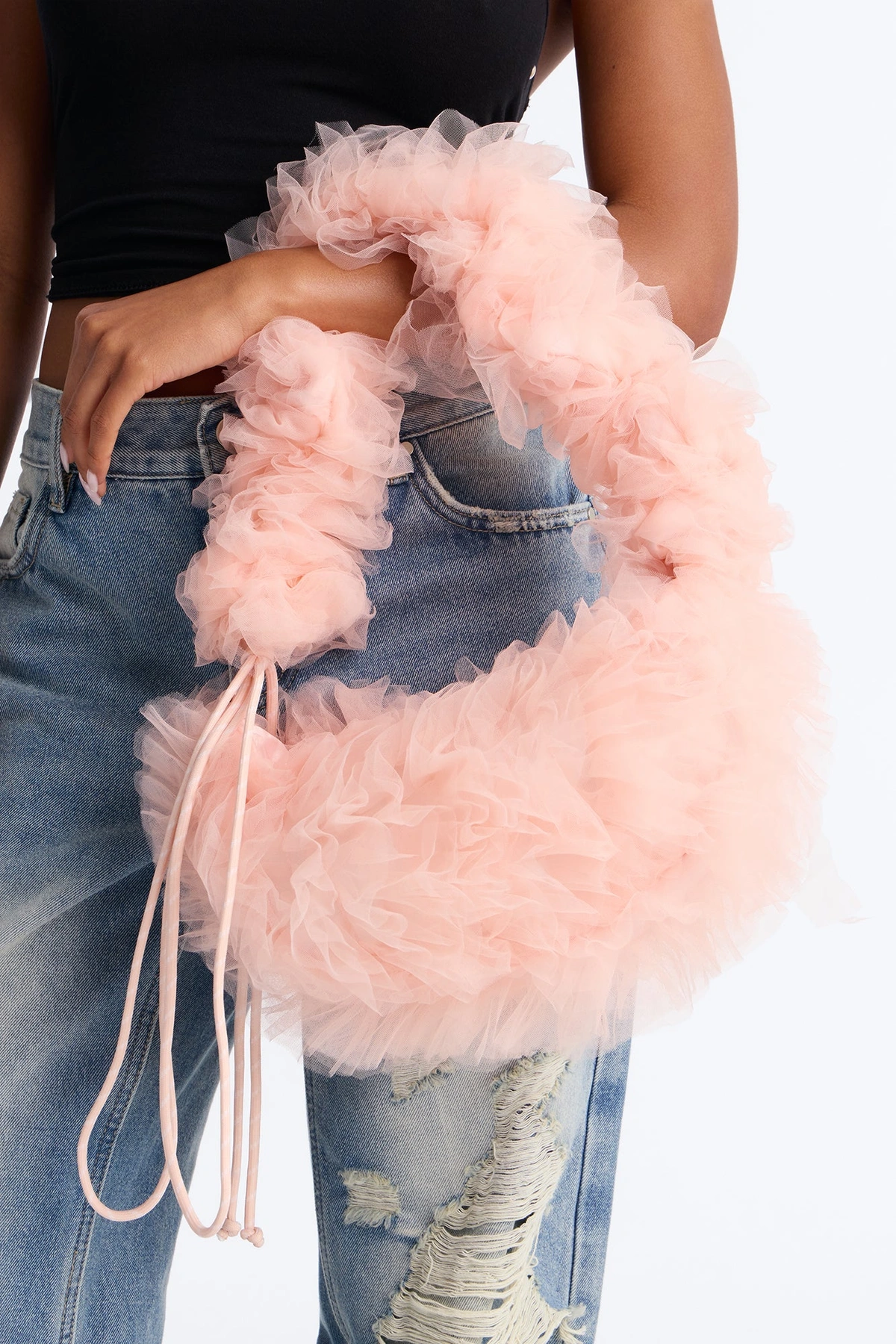 On Cloud Nine Ruffle Shoulder Handbag - Blush — Blush