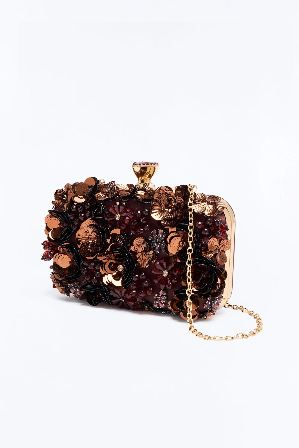 Made With Love Floral Clutch - Brown — Castanho
