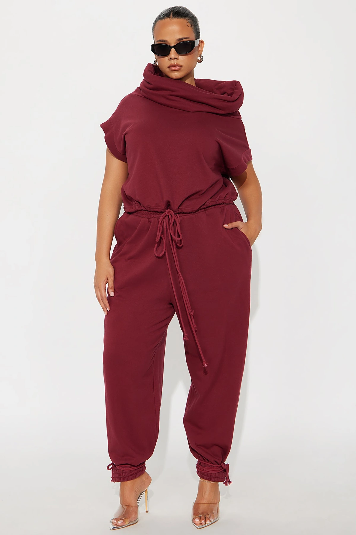Alexa Jogger Pant Set - Burgundy — Bordô