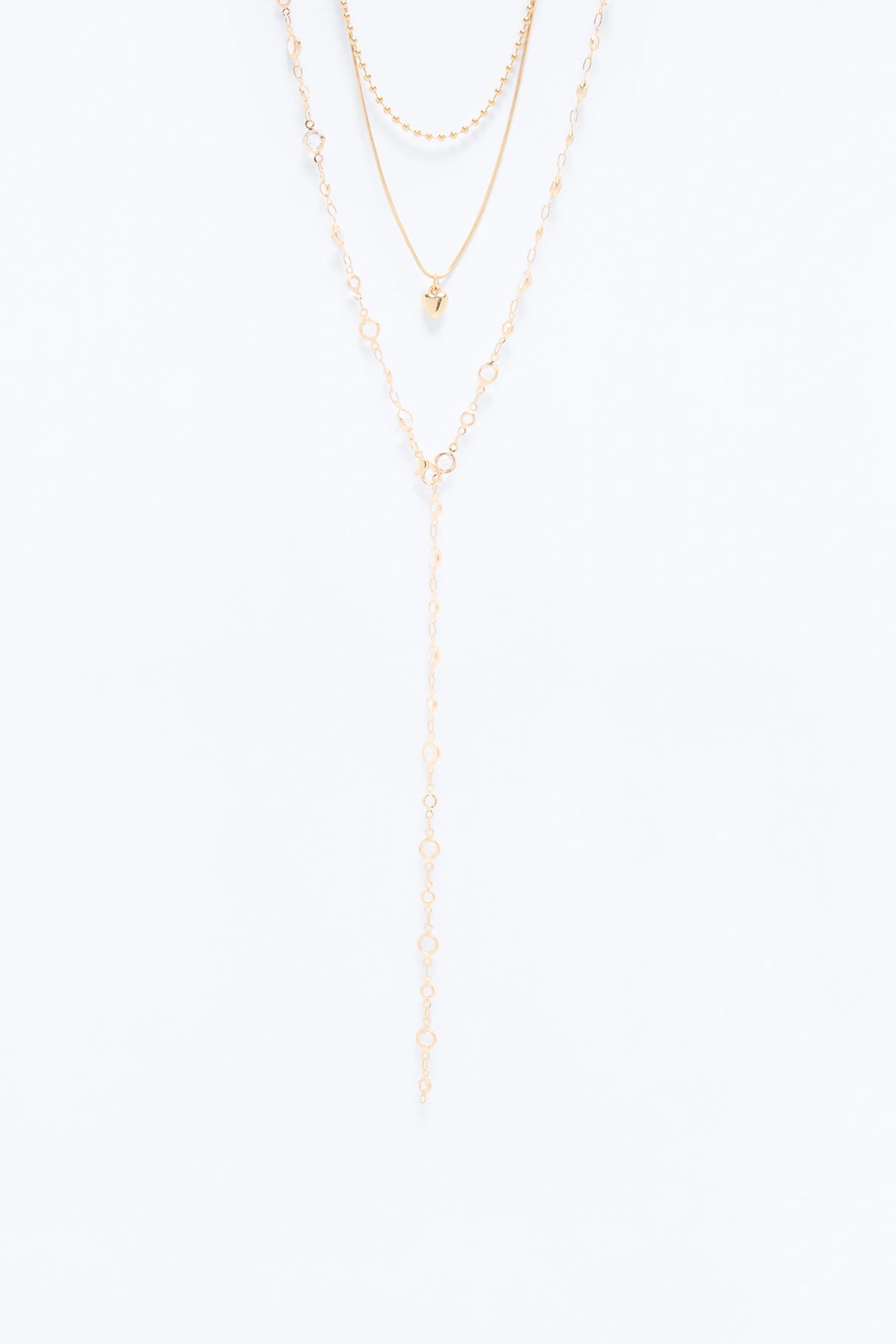 My Heart Is Yours Layered Lariat Necklace - Gold — Dourado