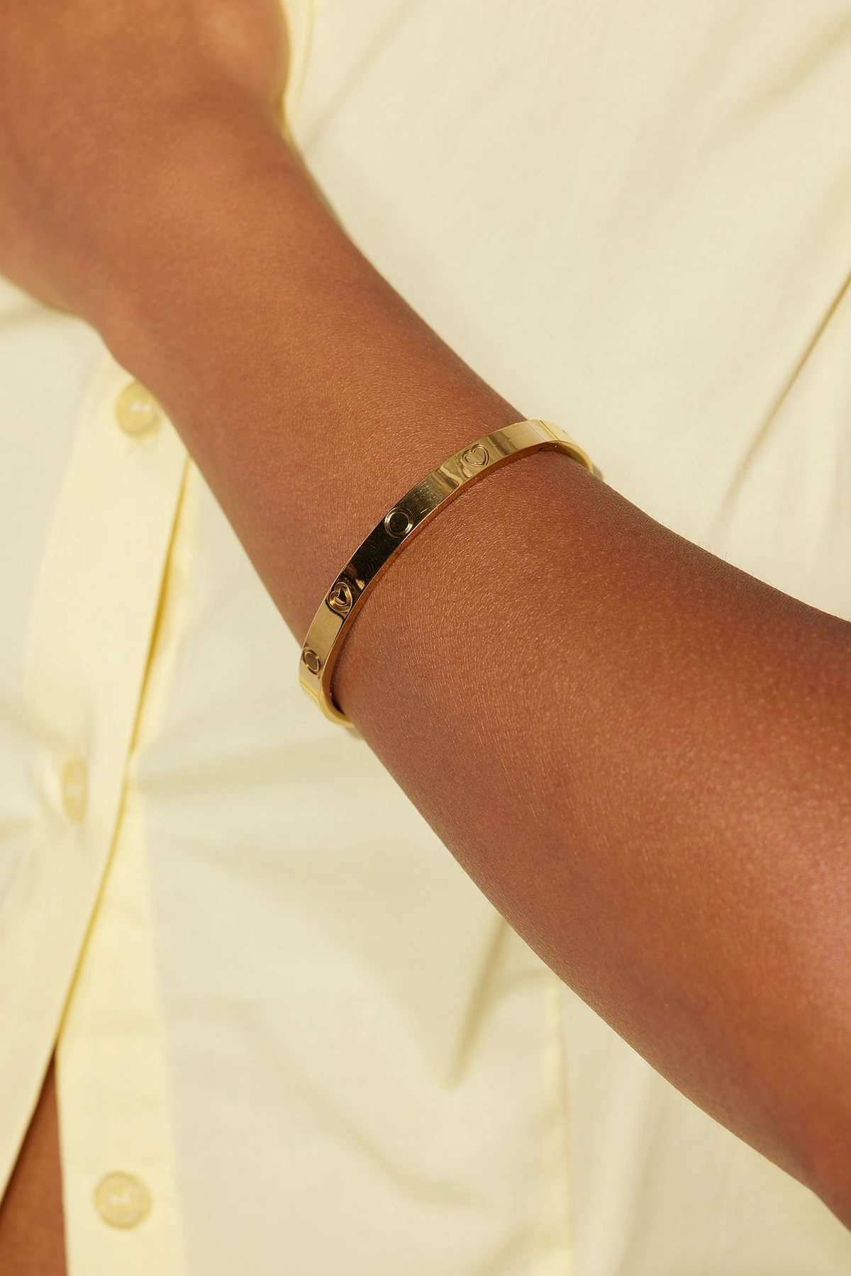 Screw You Heart Detail Bracelet - Gold — Dourado