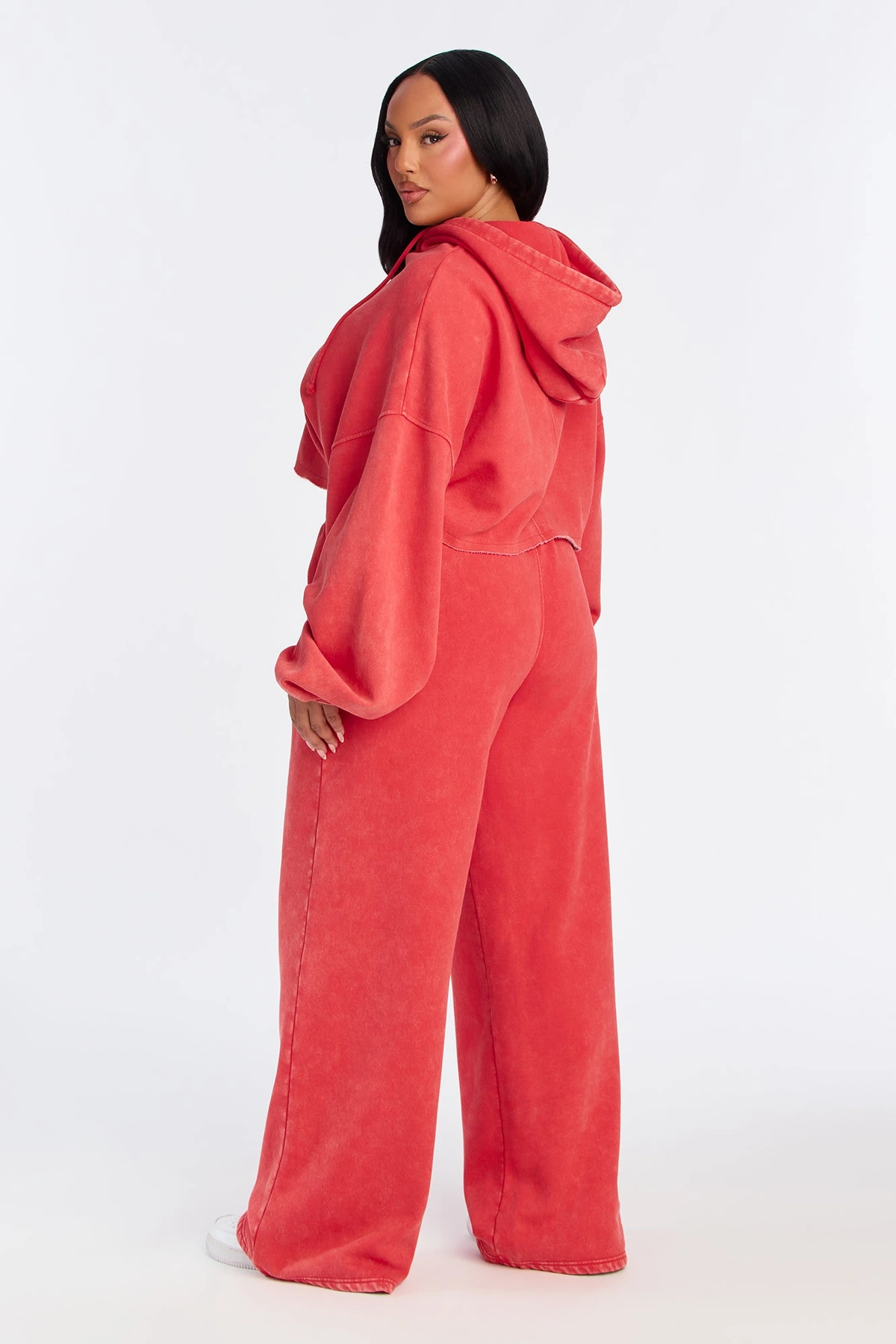 On The Go Fleece Pant Set - Red — Vermelho