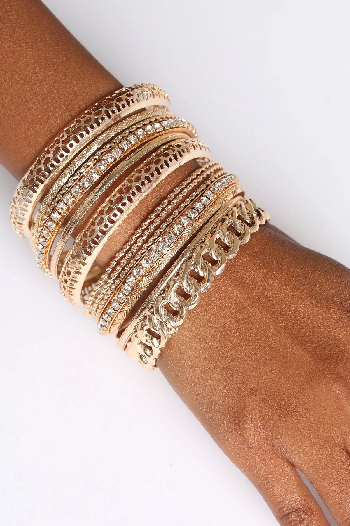 The Whole Fam Bam Bangle Set - Gold — Dourado