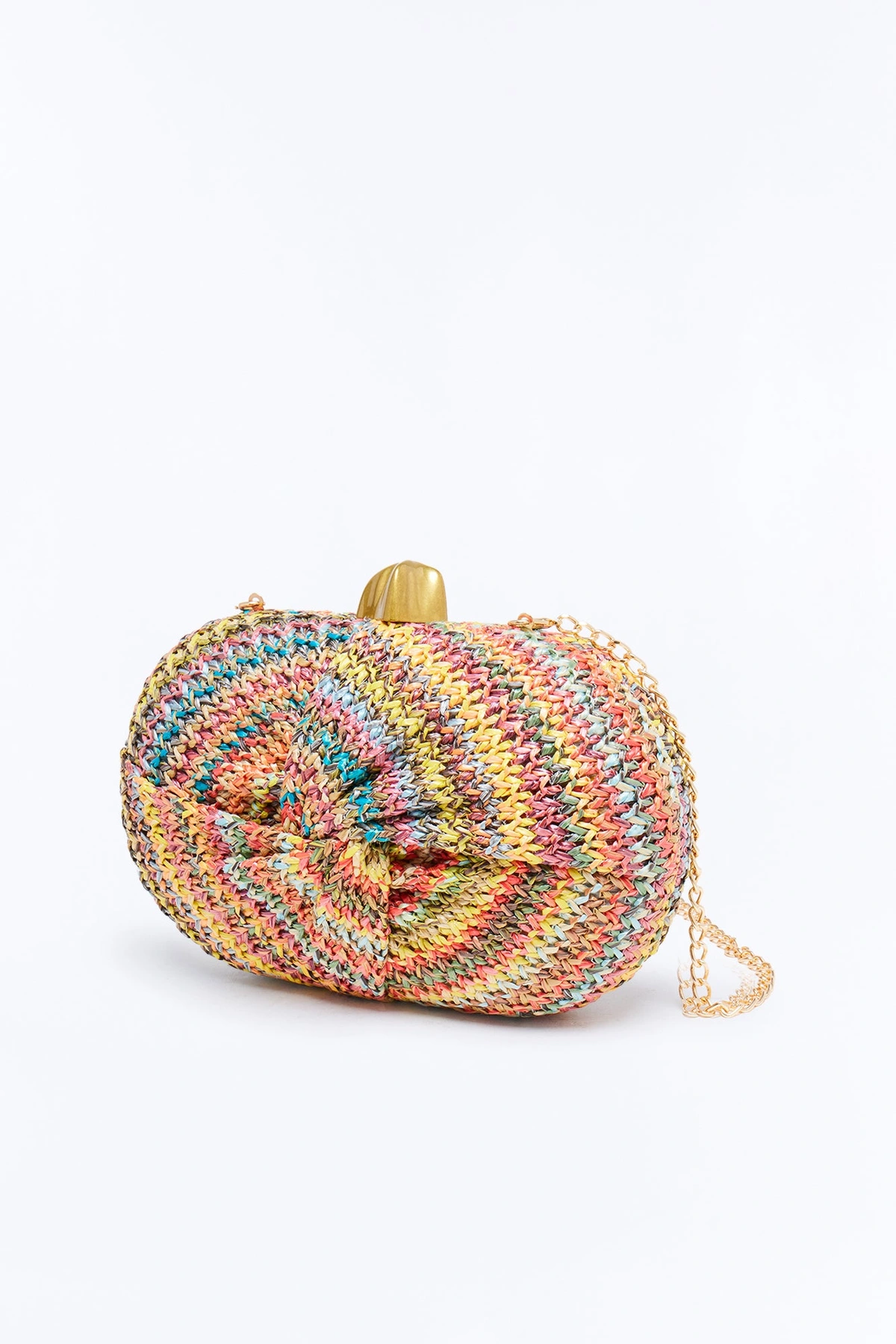 Sunset Spectrum Straw Clutch - Multi Color — Multicolor