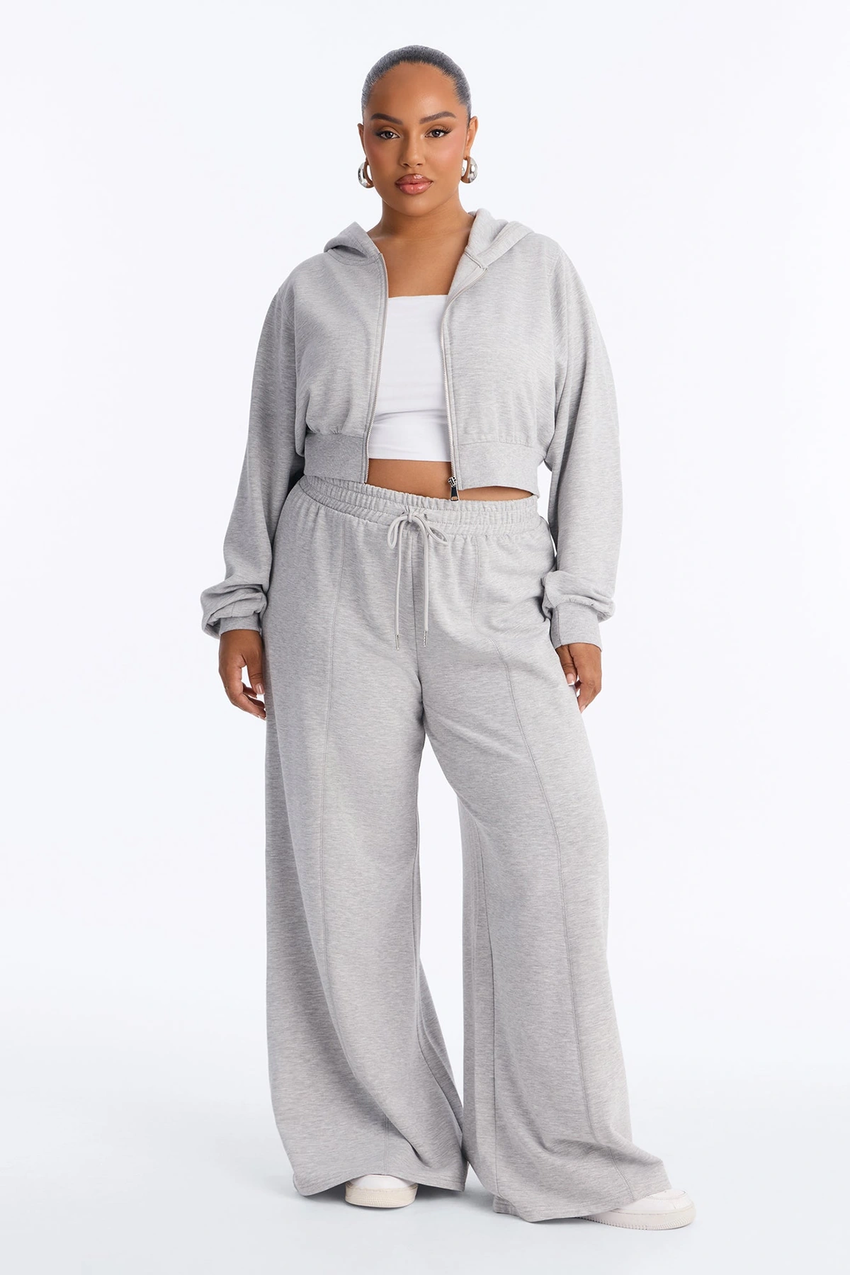 Savannah Fleece Pant Set - Heather Grey — Cinzento mesclado