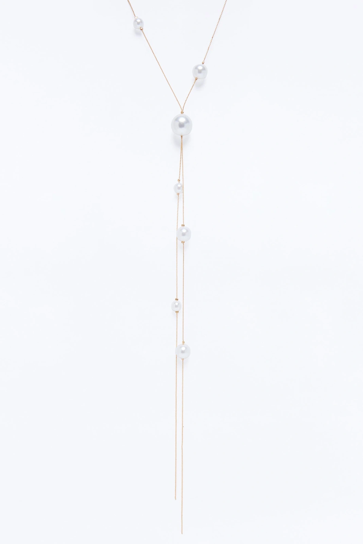 Pretty Pearls Lariat Necklace - Gold/combo — Dourado/combinação