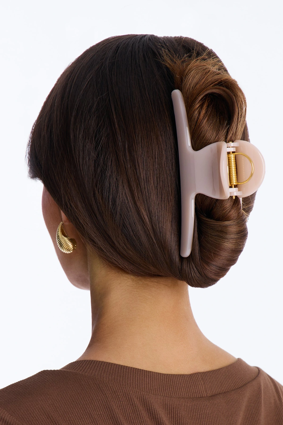 Never Walk Alone 2 Piece Claw Clip Set - Tan — Castanho-claro