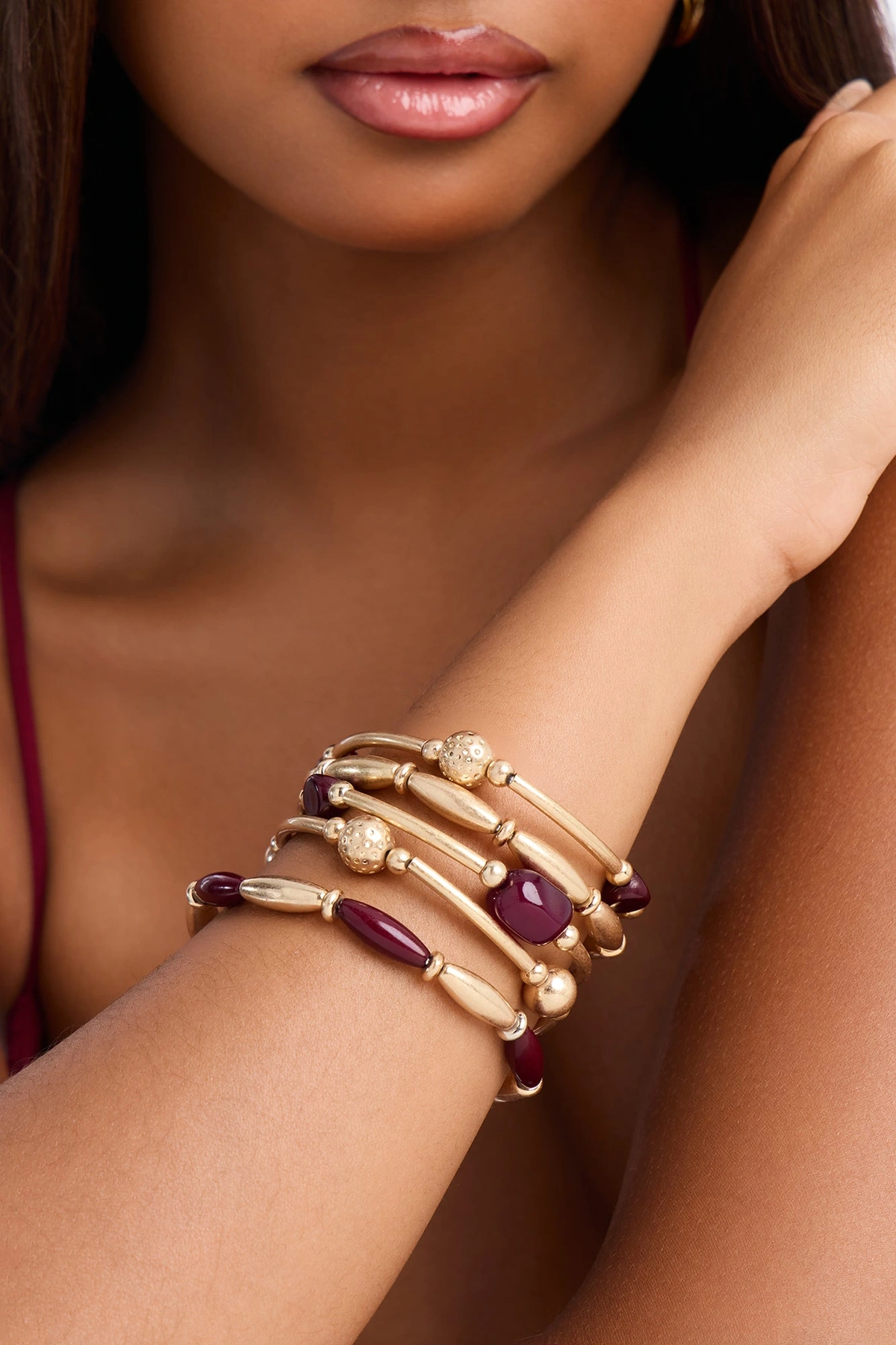 Layla 5 Piece Bracelet Set - Gold/combo — Dourado/combinação