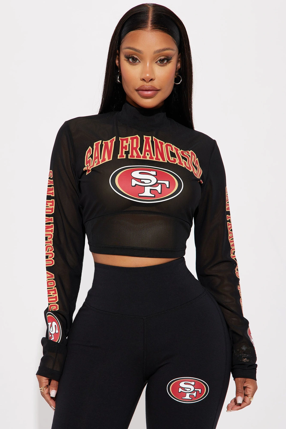 49ers Half Time Show Crop Top - Black — Preto