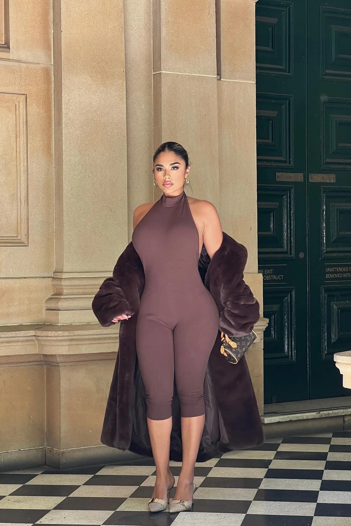 Cassandra Snatched Capri Jumpsuit - Chocolate — Chocolate