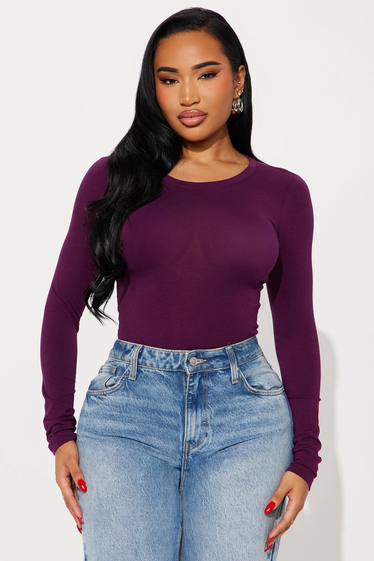 Julia Long Sleeve Top - Plum — Plum