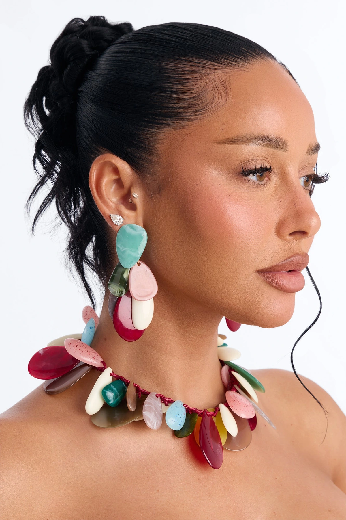 Making A Splash Necklace And Earring Set - Multi Color — Multicolor
