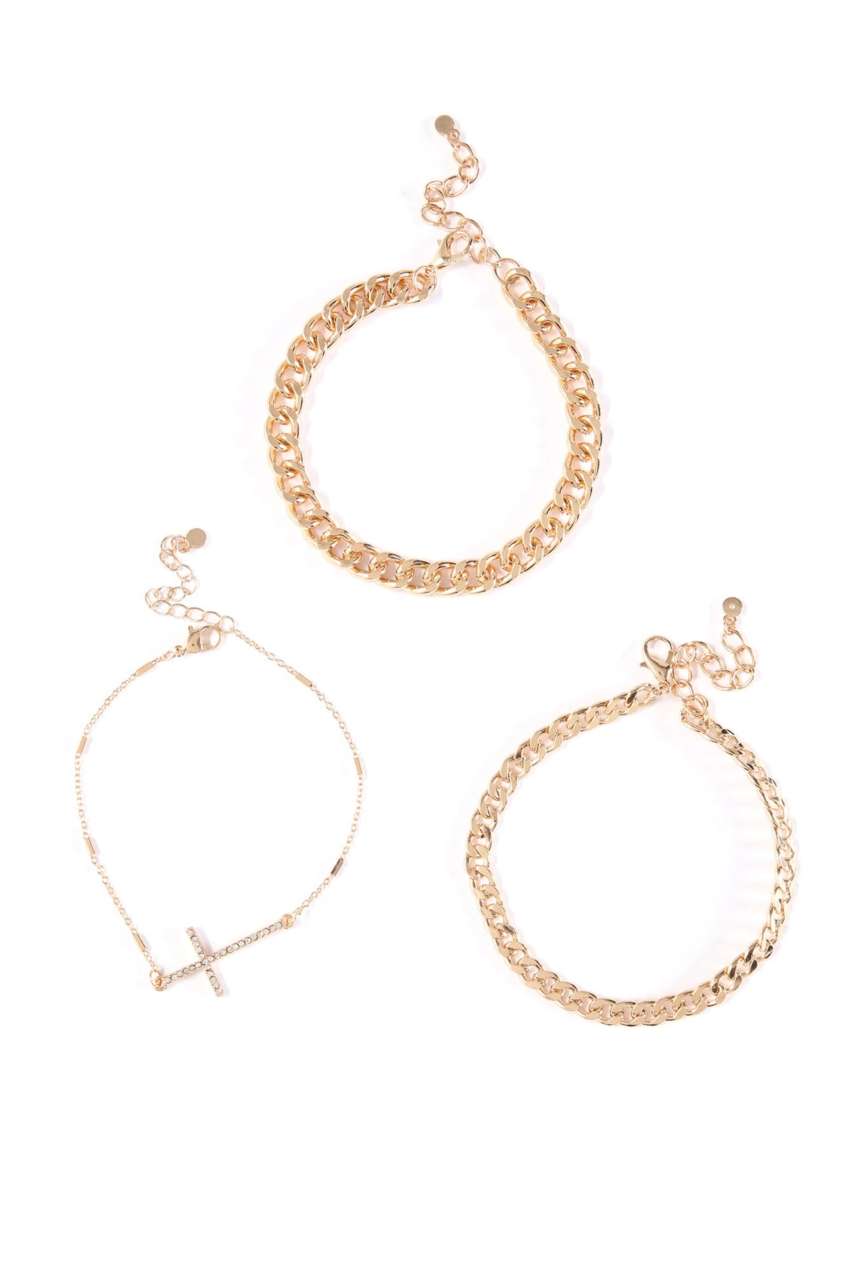 Say A Prayer Anklet Trio - Gold — Dourado