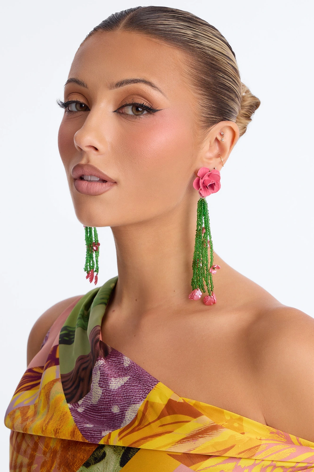 Happiest With You Floral Earrings - Pink/combo — Rosa/combinação
