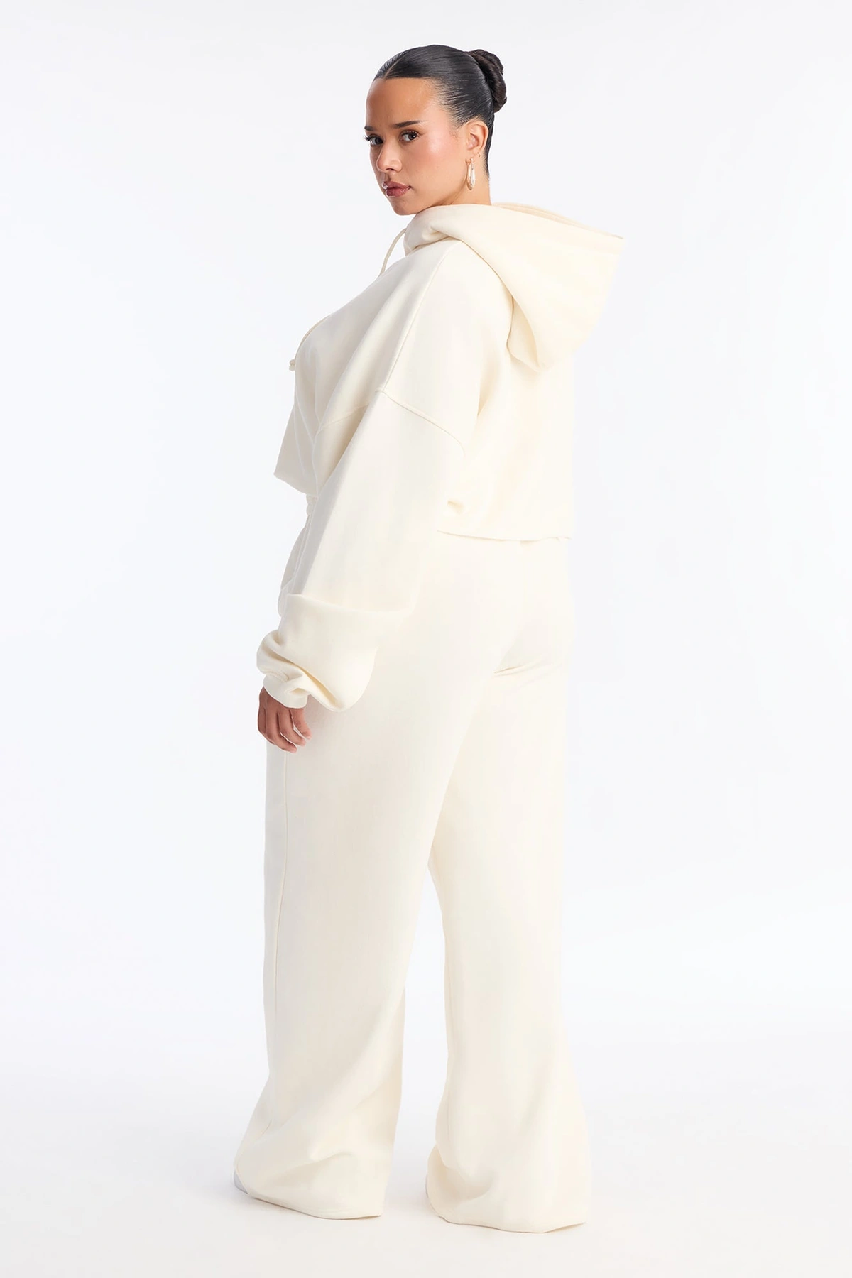 On The Go Fleece Pant Set - White — Branco