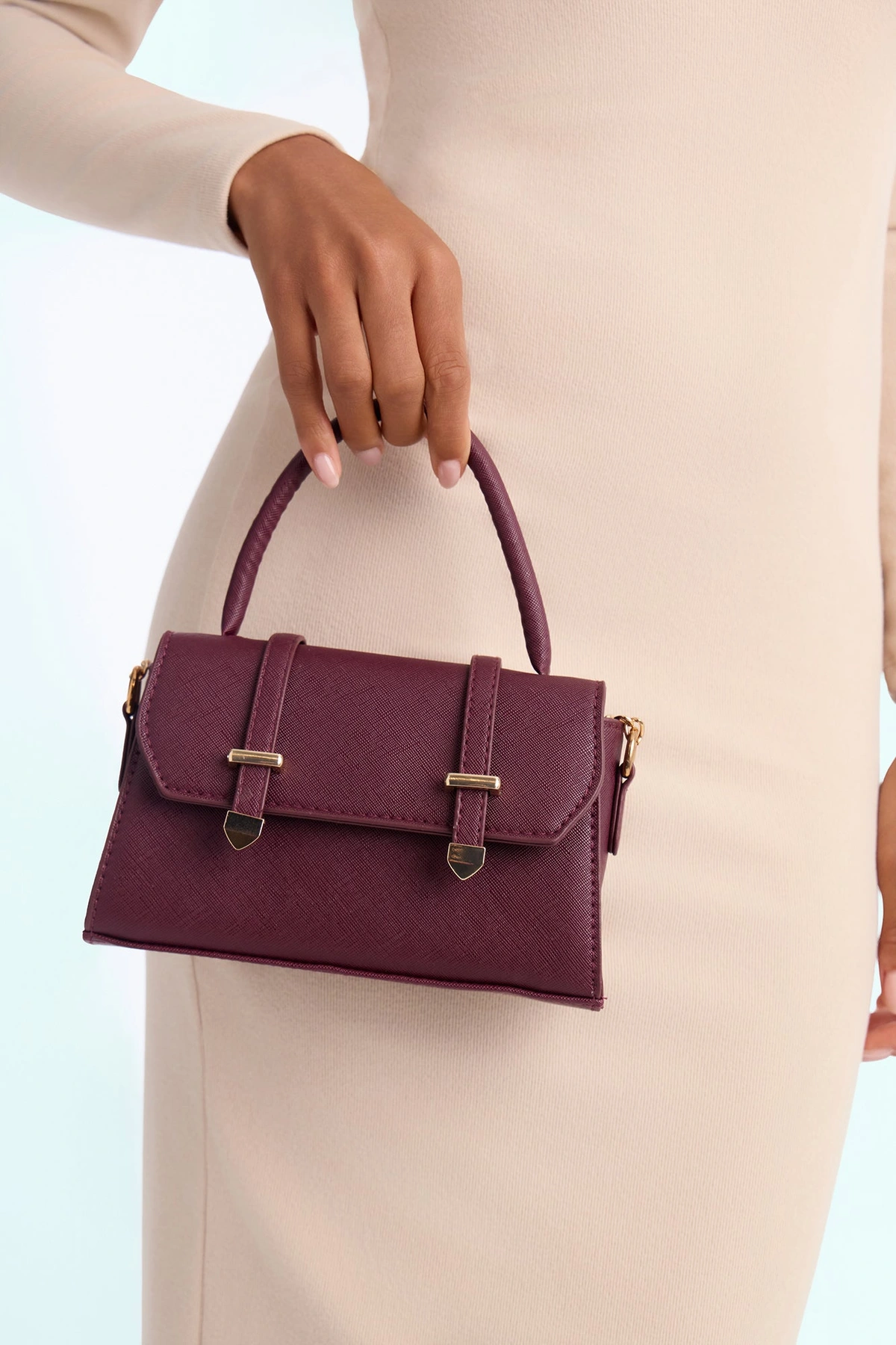 Ellena Handbag - Burgundy — Bordô