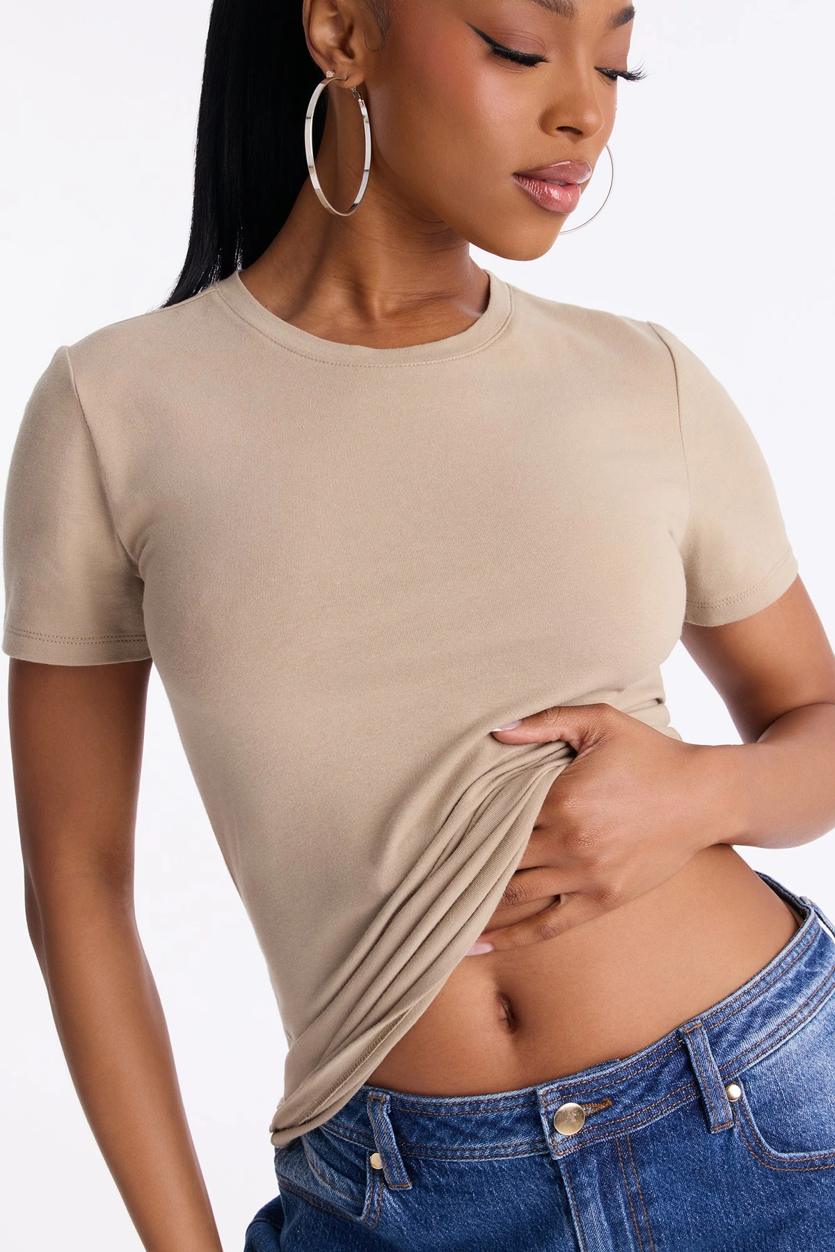My Everyday Crew Neck Tee - Olive 1 — Verde-azeitona 1