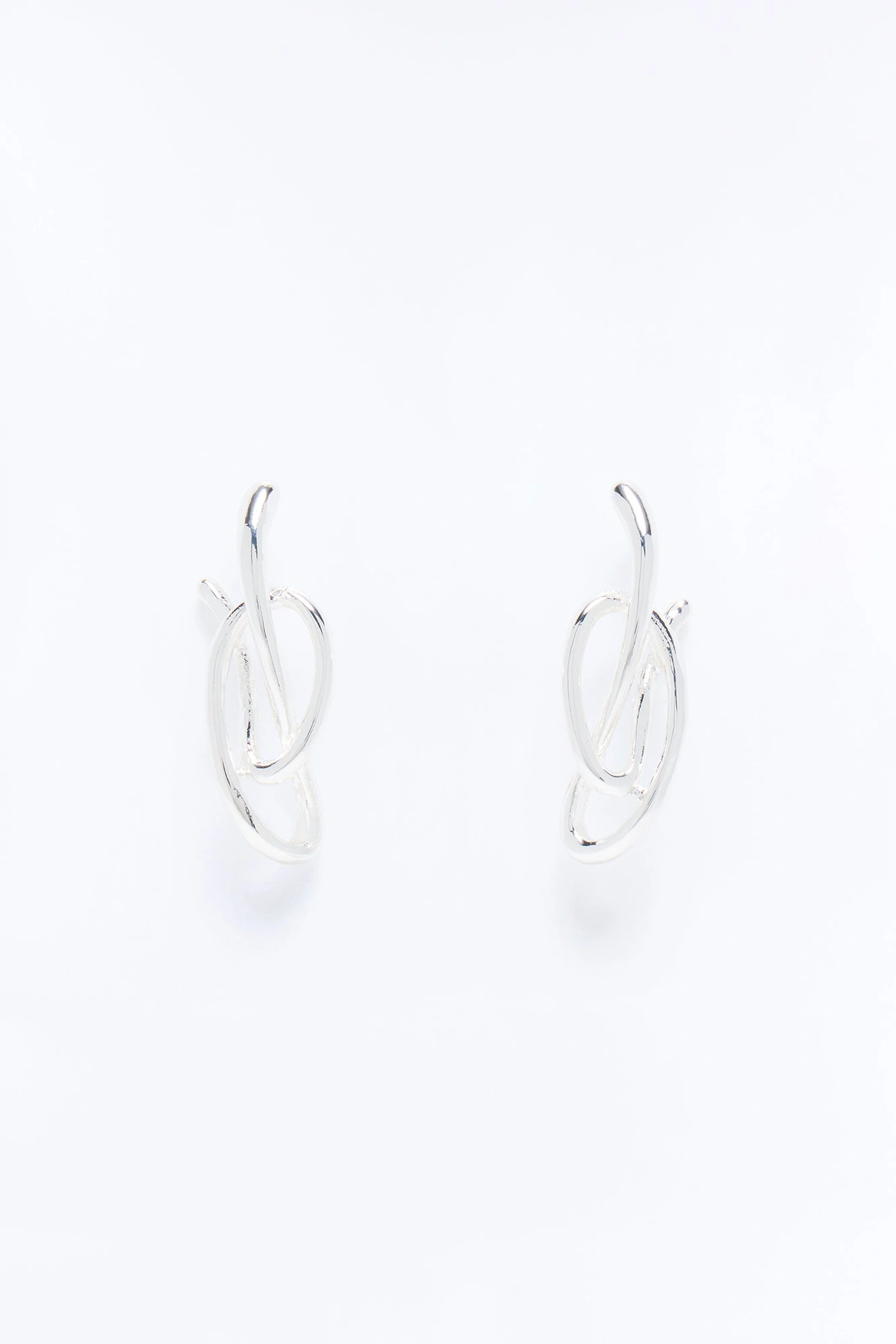 No Words Drop Earrings - Silver — Prateado