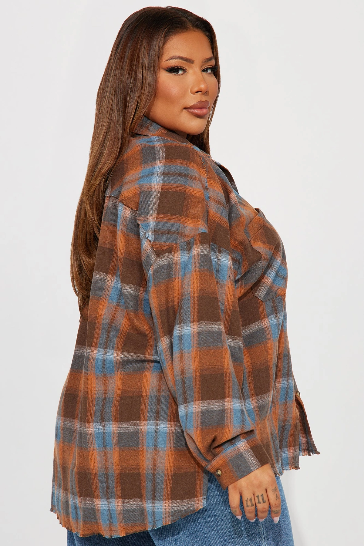 Leilani Plaid Shirt - Brown Combo — Castanho combinação