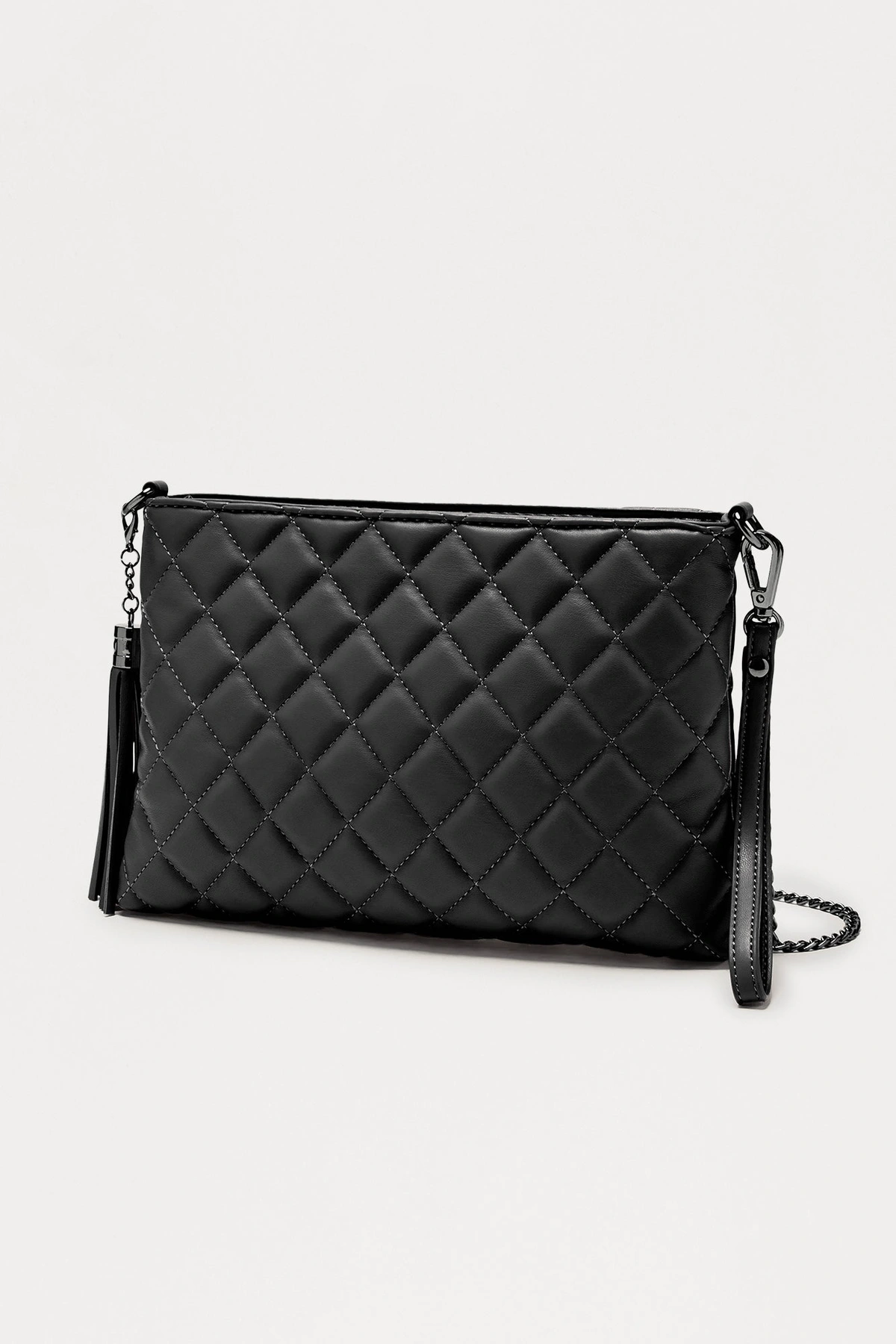 About The Girl Faux Leather Clutch - Black — Preto