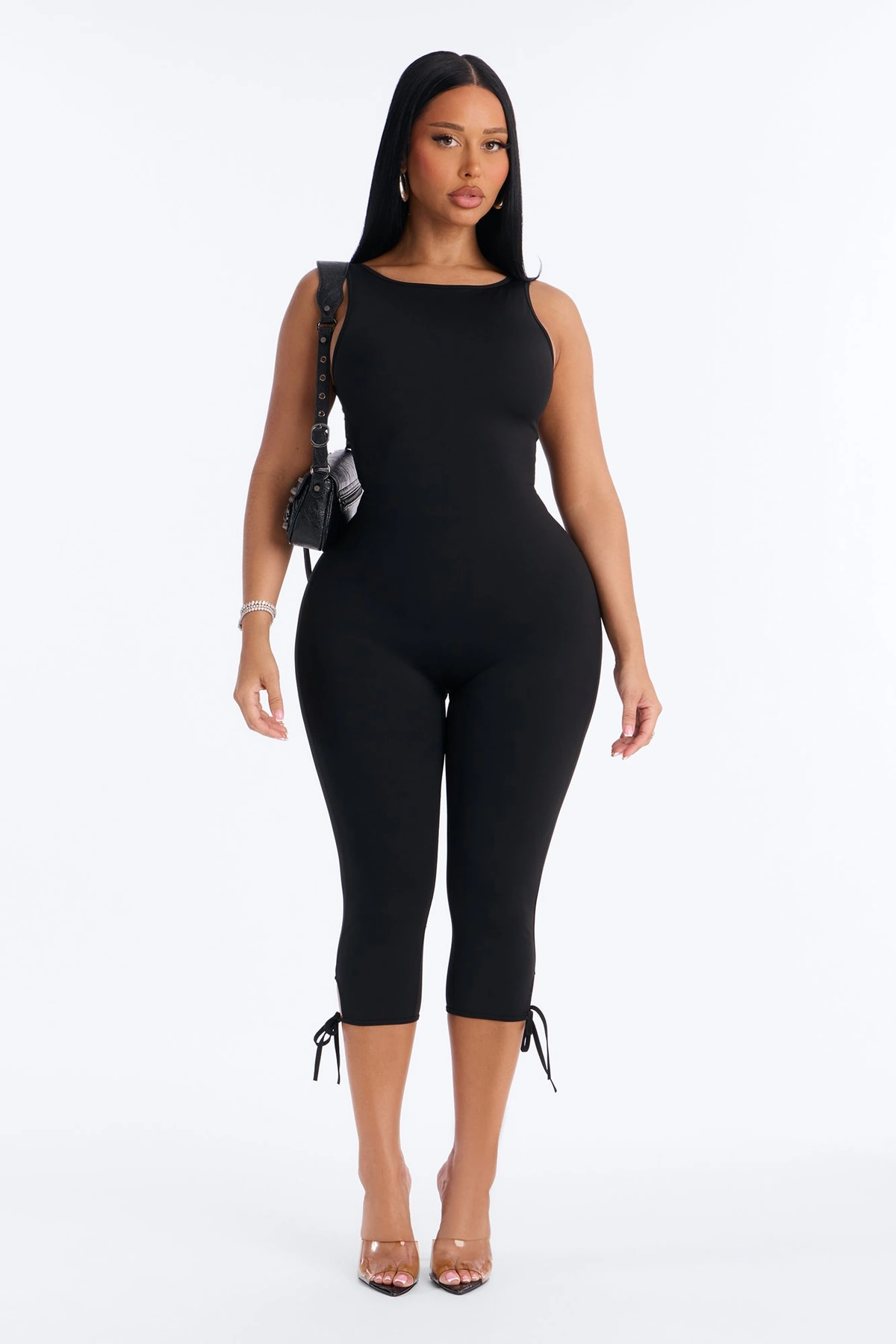 Pilates Body Capri Jumpsuit - Black — Preto