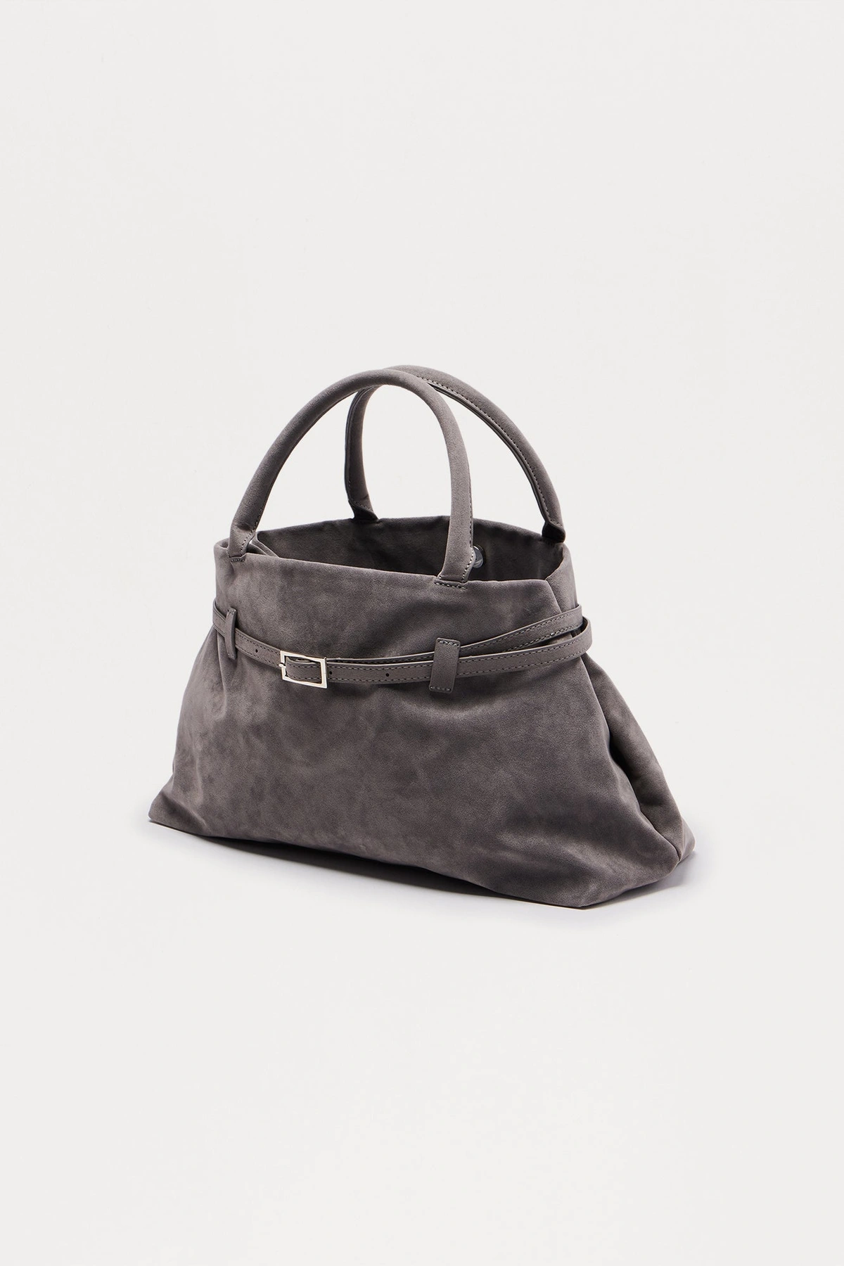 Consider This Faux Suede Shoulder Bag - Grey — Cinzento