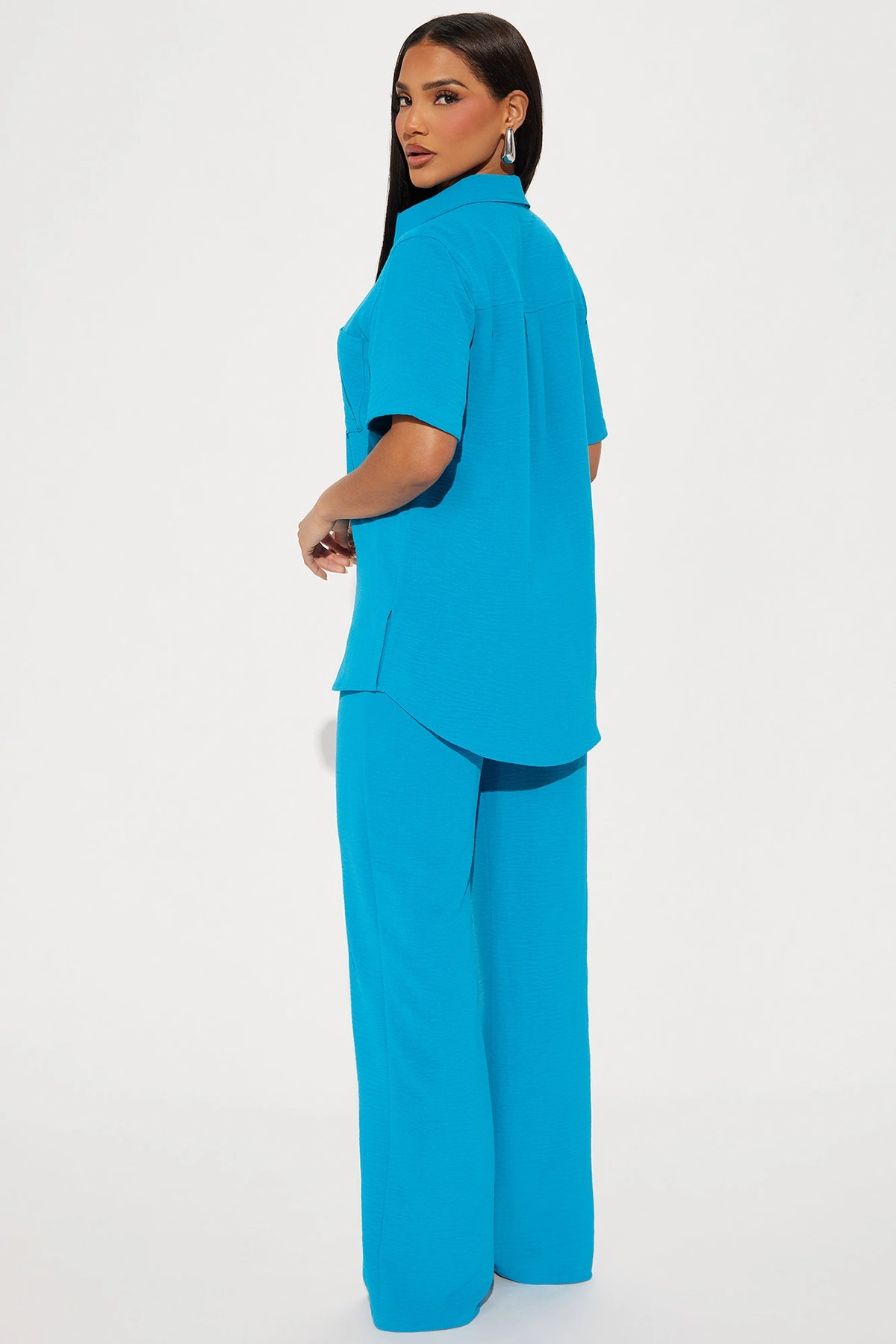Makenzie Short Sleeve Pant Set - Turquoise — Turquoise