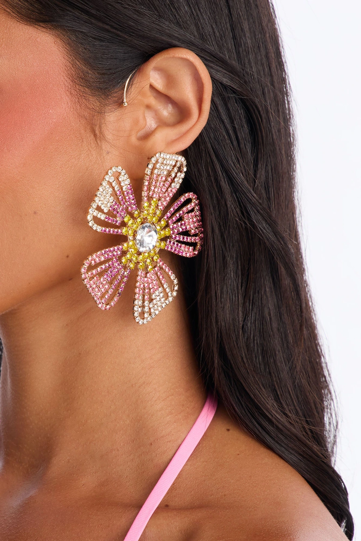 Bloom And Sparkle Ear Cuff - Pink/combo — Rosa/combinação