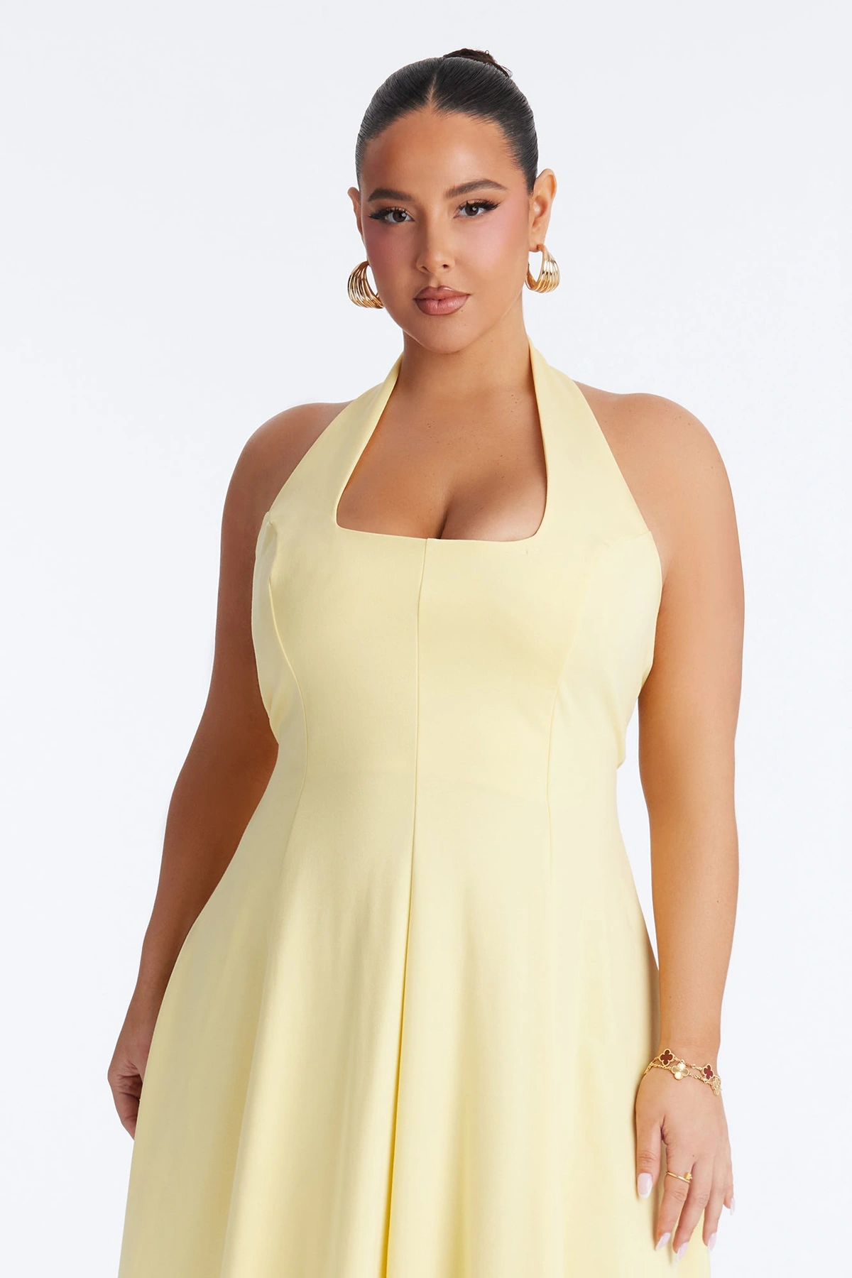 Mabel Ponte Midi Dress - Yellow — Amarelo